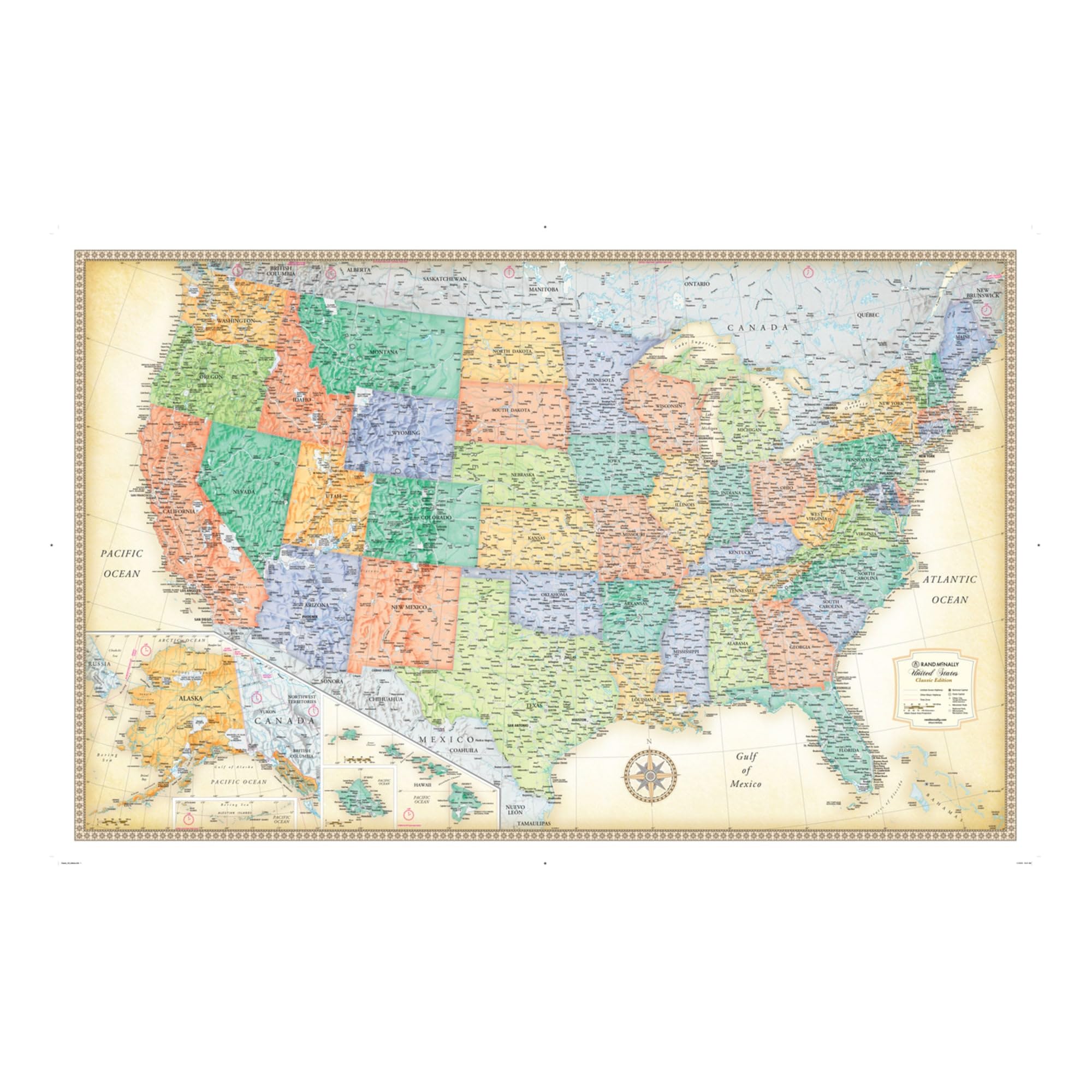 Rand McNally Classic Edition U.S. Wall Map - Paper Rolled