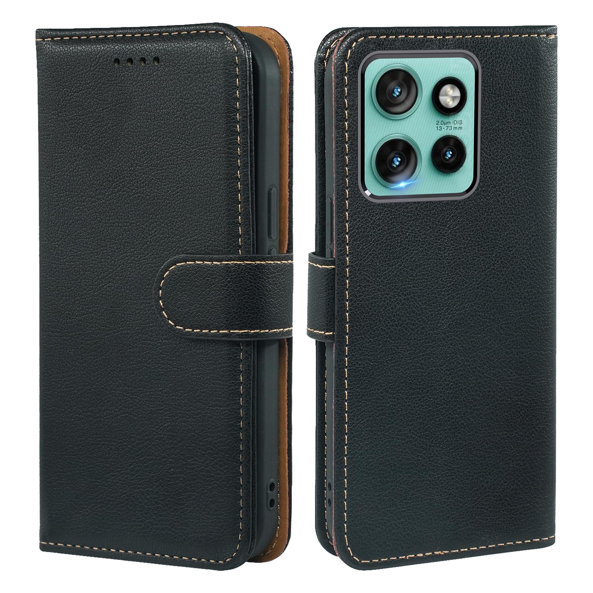 for Motorola Moto Edge 60 Neo/Edge 50 Neo Case, PU Leather Wallet Case with 3 Card Slots and Kickstand, Magnetic Closure Flip Cover, RFID Blocking Phone Case for Moto Edge 60 Neo, Black