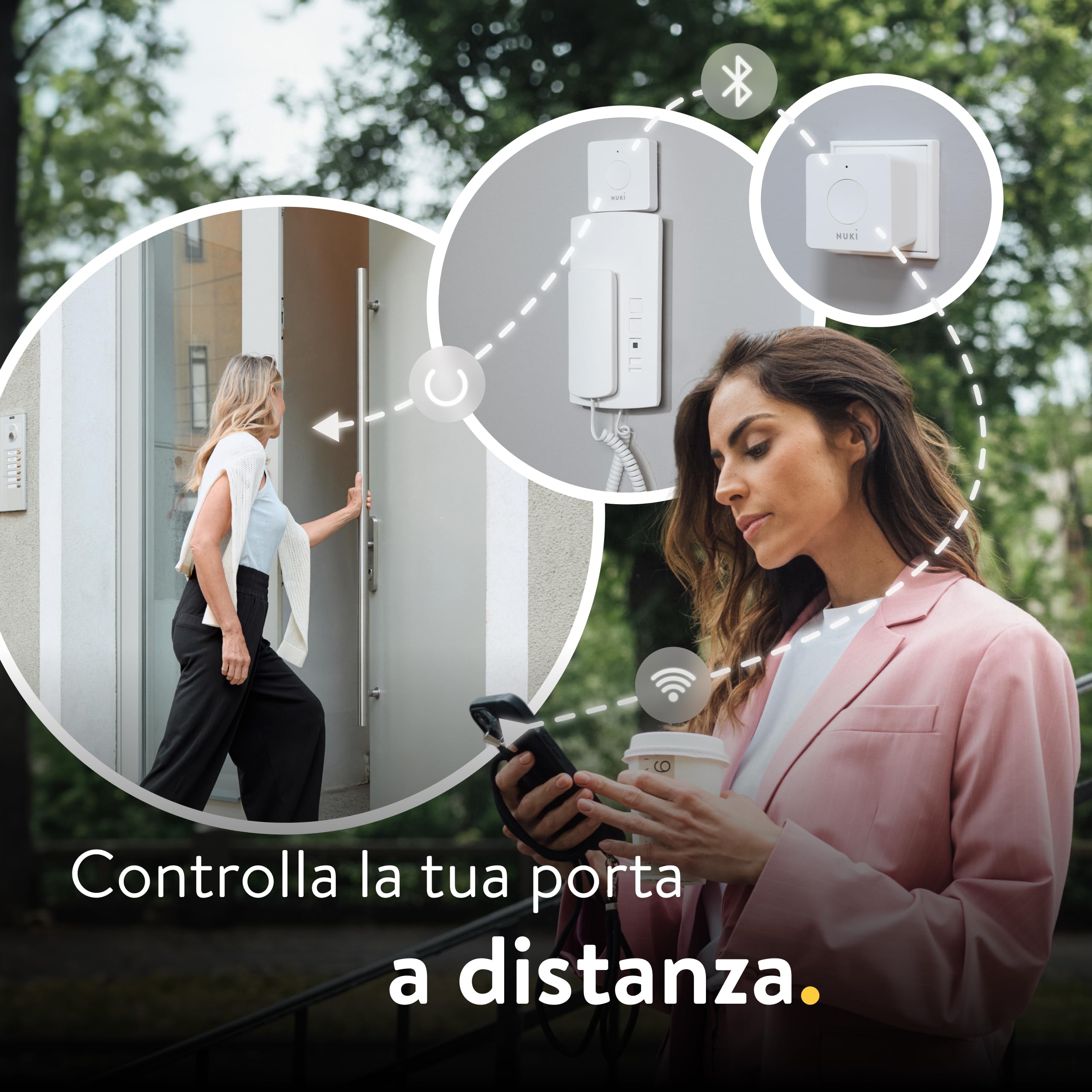 NUKI Bridge, apriporta Automatico con Bluetooth e Wi-Fi, Serratura Elettronica Controllo da remoto, Accessorio Smart per Serratura, per Home Lock, Bianco