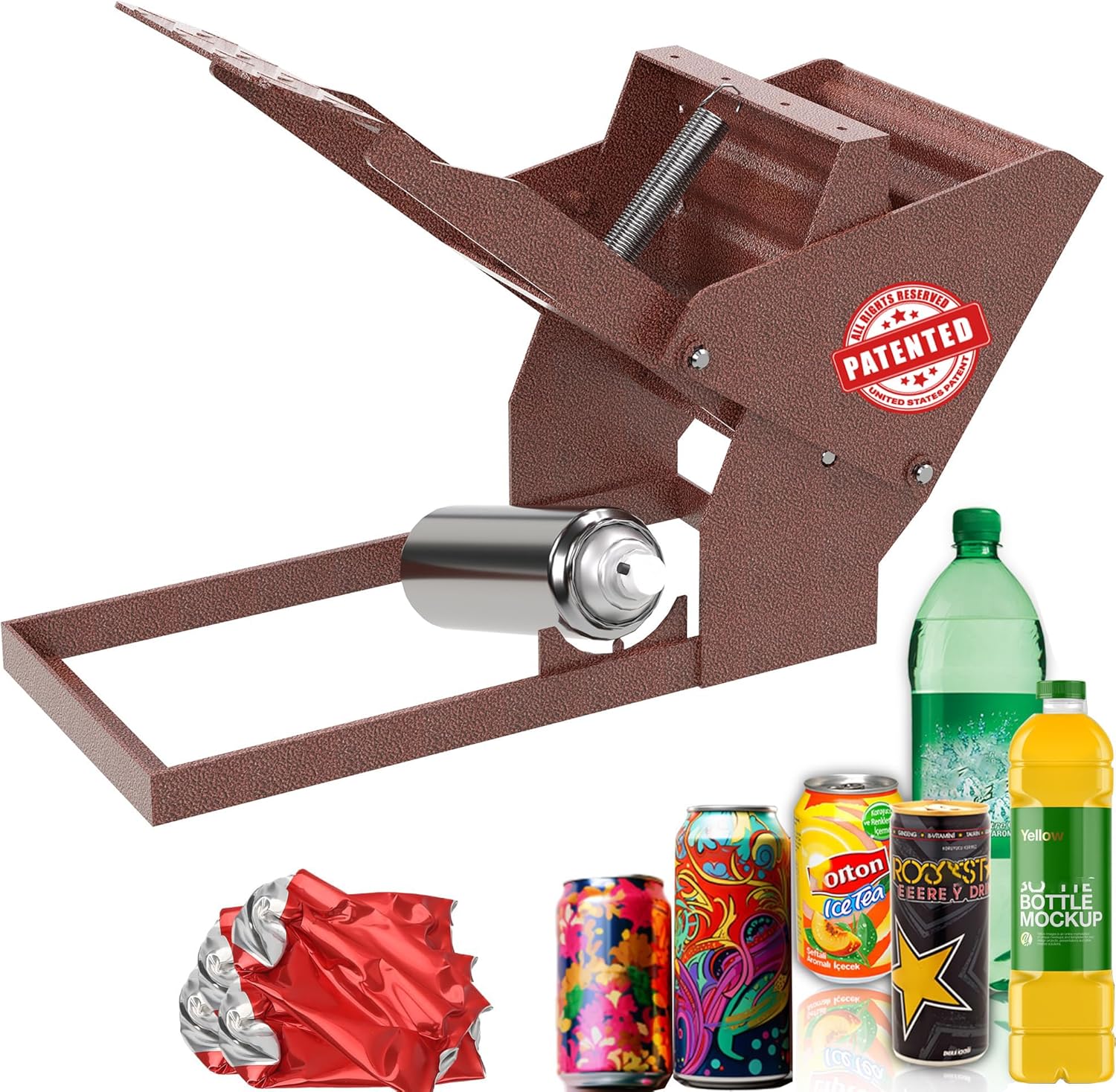 ATINY foot can crushers smashers for recycling, aluminum