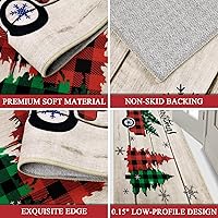 Vista 3 de Pauwer Alfombra Pasillo de Navidad 2x6 pies, Alfombra de Pasillo Antideslizante para Área, Alfombra de Cocina Lavable Estilo Granja, Alfombra