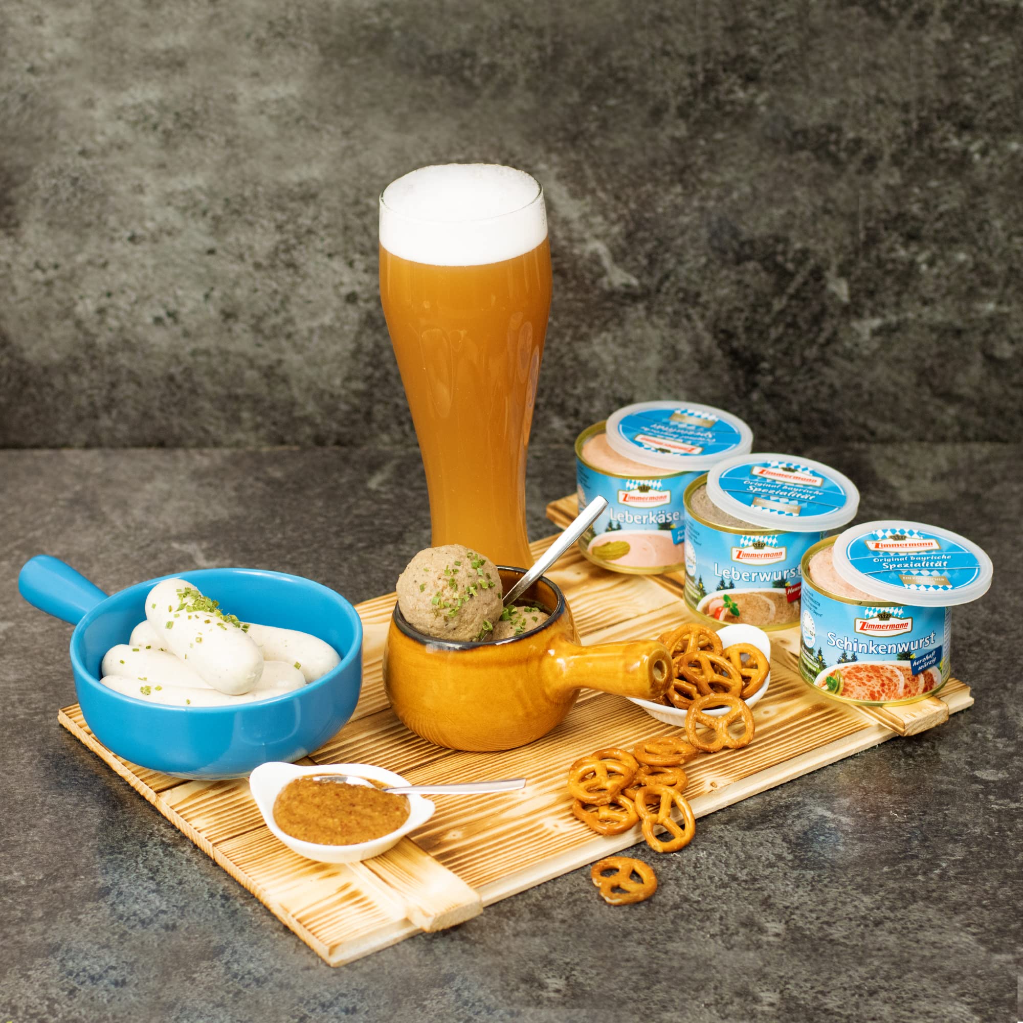 Bayern Geschenkkorb „München“ | Bier Geschenkset mit bayerischen Wurst Spezialitäten | Präsentkorb für Männer & Frauen zum Geburtstag, Oktoberfest
