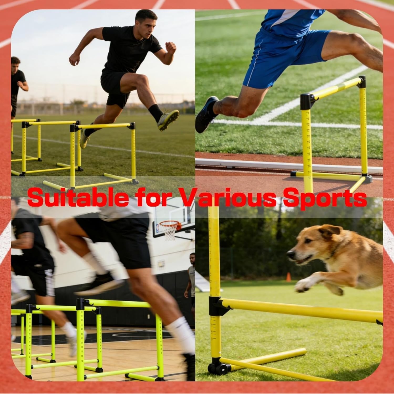3 Pack Adjustable Height Hurdles Training Equipment, Agility Speed Jumping Training Equipment for Basketball Soccer Football Dogs, Indoor & Outdoor, Detachable Hurdles Track and Field(Green)