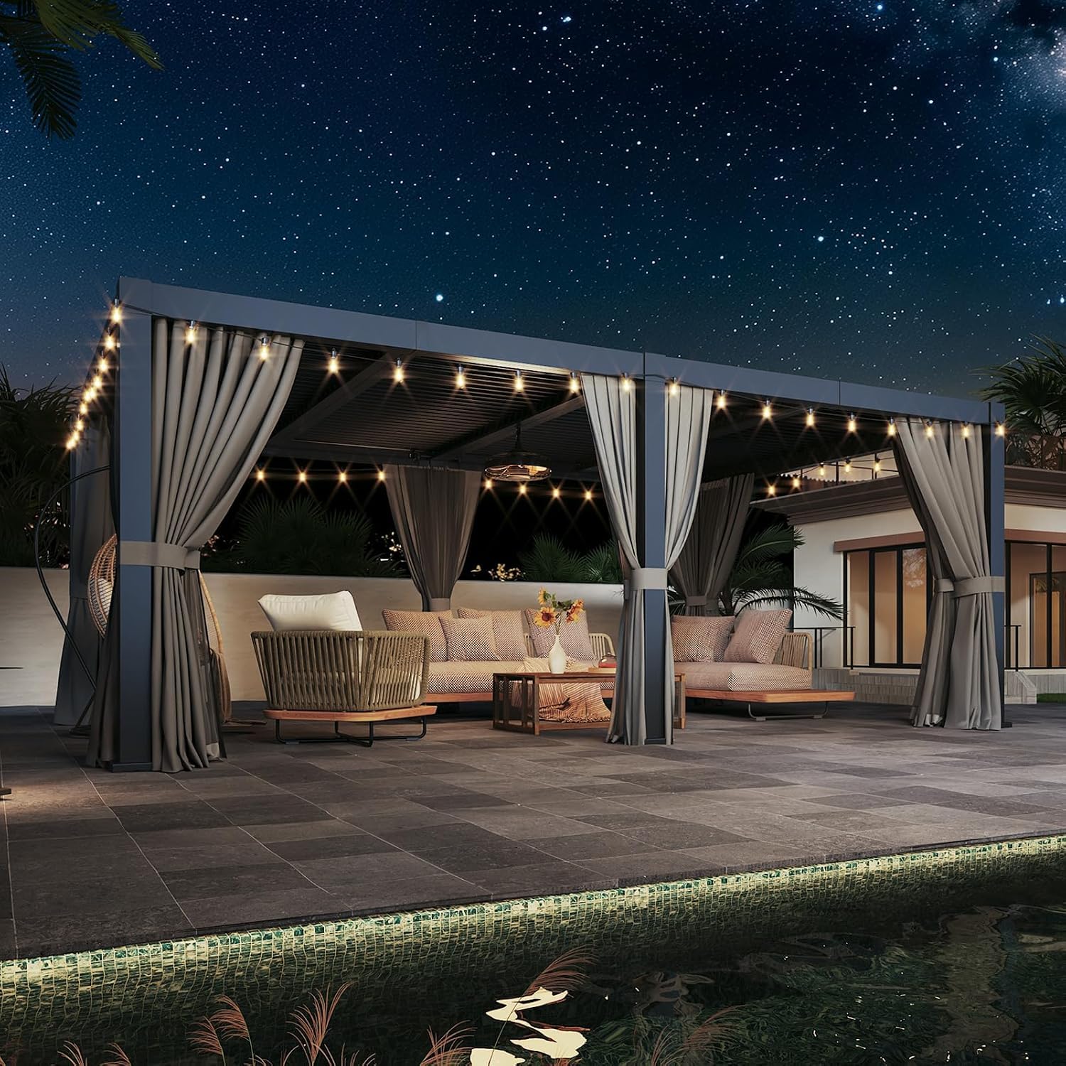 Aoxun Louvered Pergola 12x20 all-aluminum