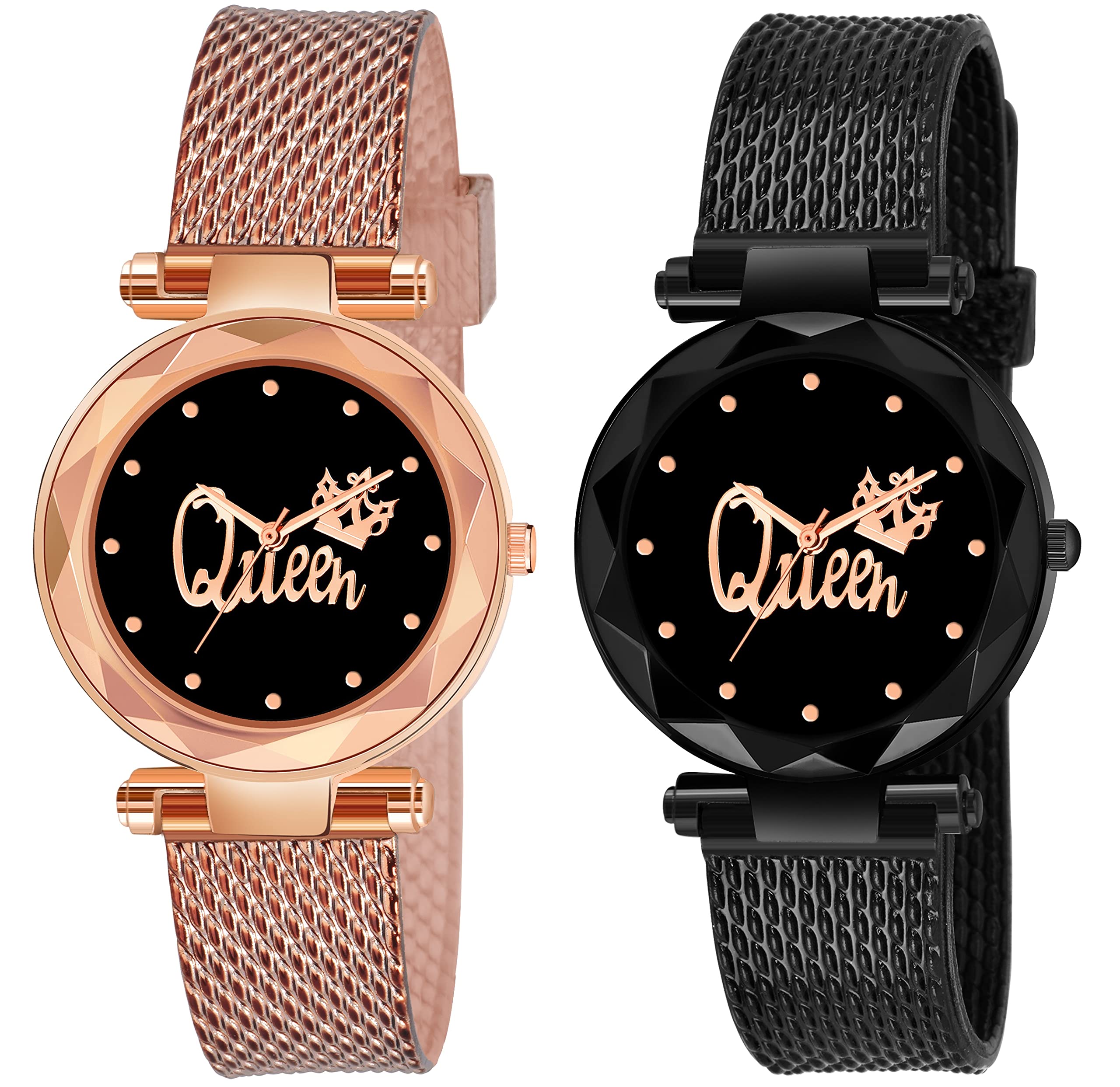 CERO Pack of 2 Queen Dial Analog Black and Gold Casual Belt Womens and Girls Watch (B092SHYLMF) Amazon Price History, Amazon Price Tracker