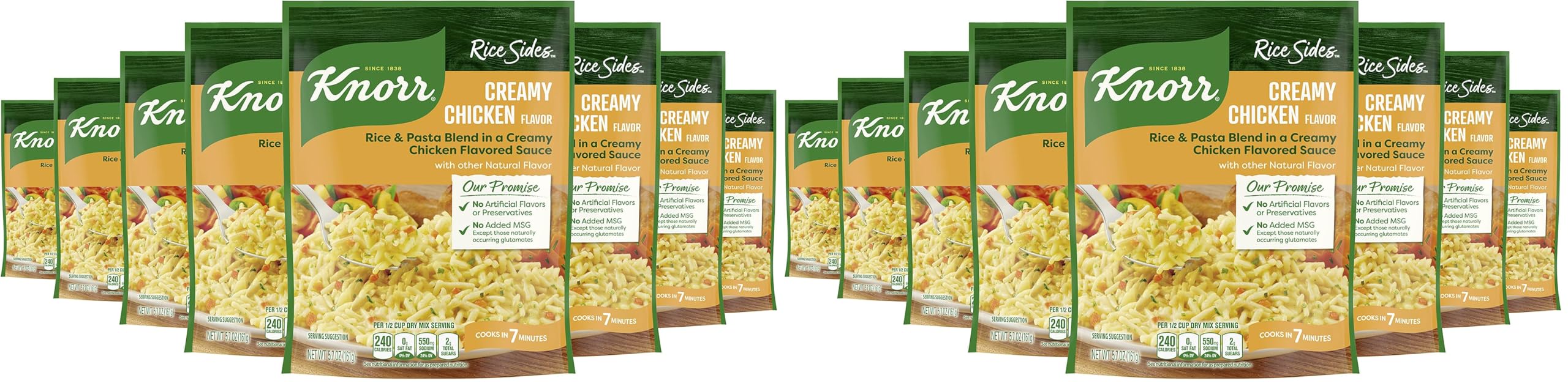 Knorr Rice Side Dish, Creamy Chicken, 5.7 oz (8-Count) (Pack of 2)