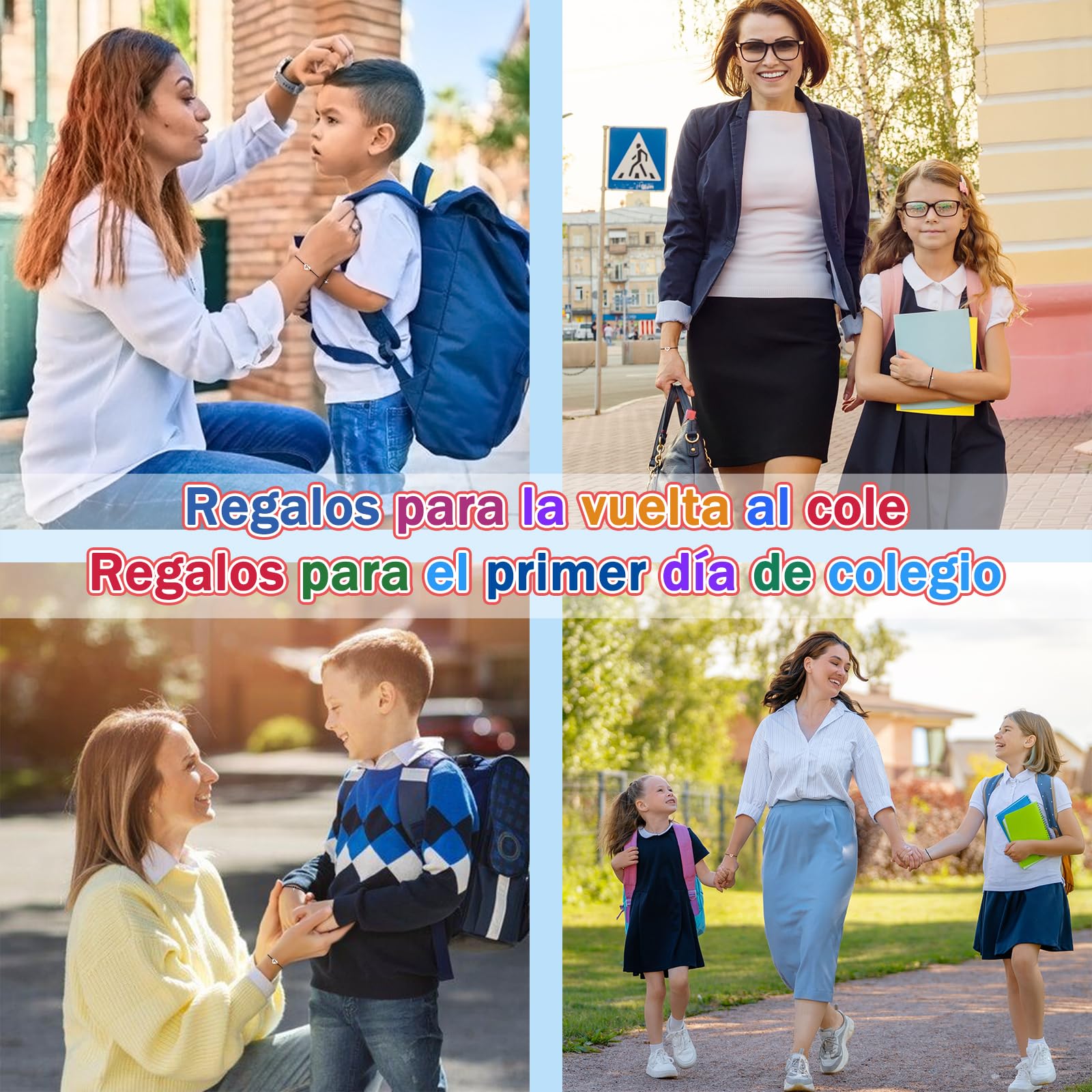 CheersLife Amore Dinosauro Bracciale Ritorno a Scuola Regalo Primo Giorno Scuola Regalo Madre Figlia Bracciale Madre Bambino Bracciale ES