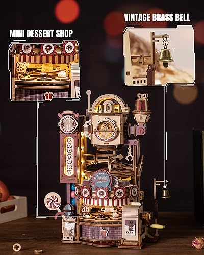 Miniatura 5 de ROKR Rompecabezas 3D para adultos kit de construcción de modelos de madera LED para correr bricolaje para adultos kit de construcción de modelos de