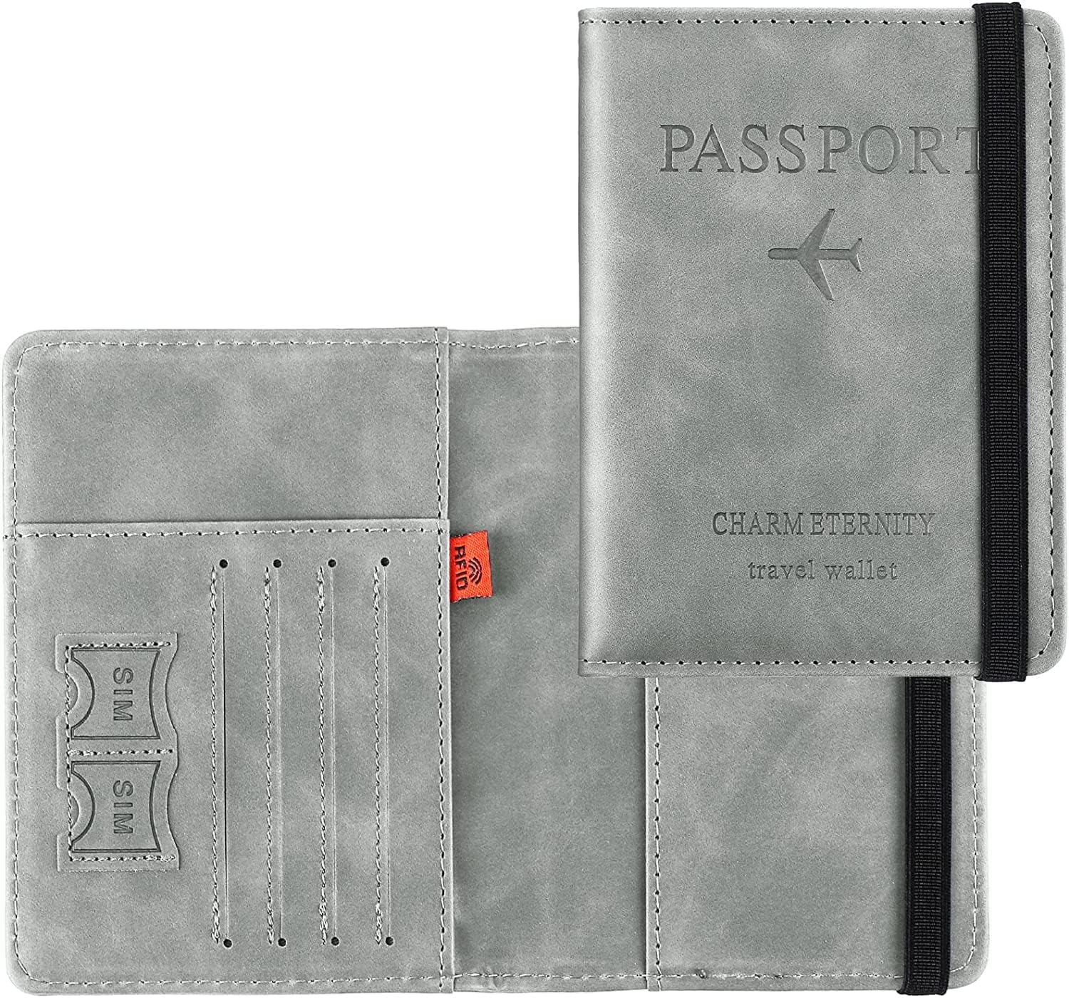 Blocking Passport Holder Travel Wallet Leather Fold Passport Cover with Card Slots & Boarding Pass Pocket | Lightweight Travel Document Organizer for Men & Women-image-45