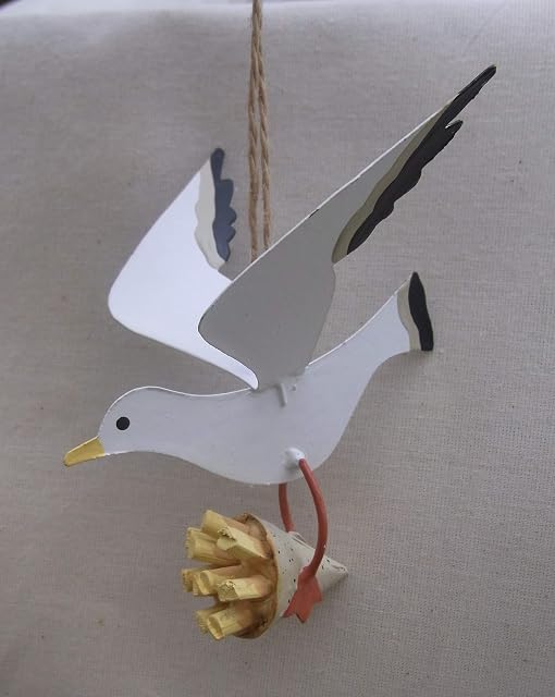 Shoeless Joe Hanging Seagull Decoration Seagull Steals Chips ! Bird Decoration Seagulls Hanging Decoration'