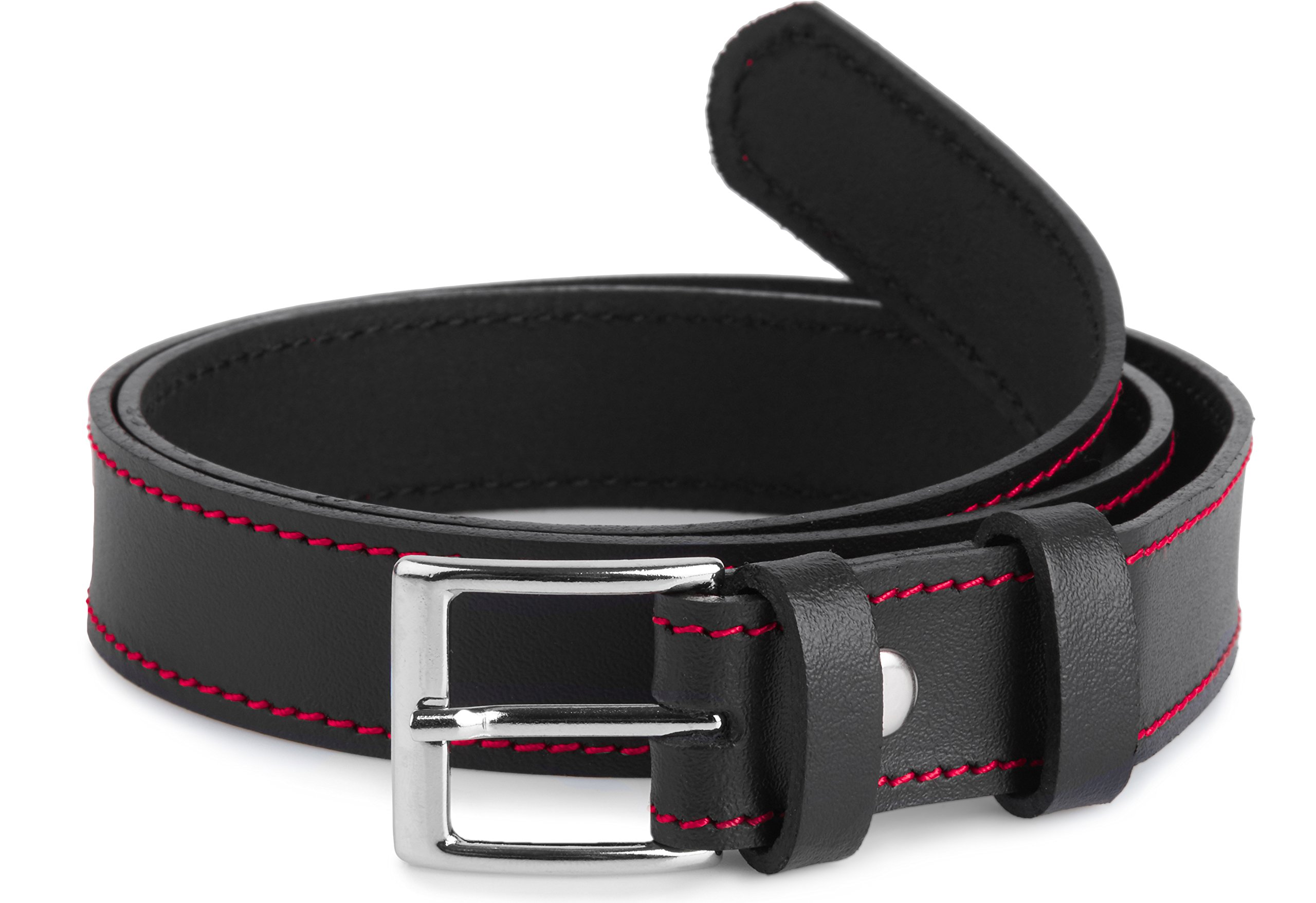 Ladeheid Kinder Gürtel Ledergürtel Mode Accessoire für Kinder Jungen Gürtel mit Schnalle 2,5 cm Breit K1D5