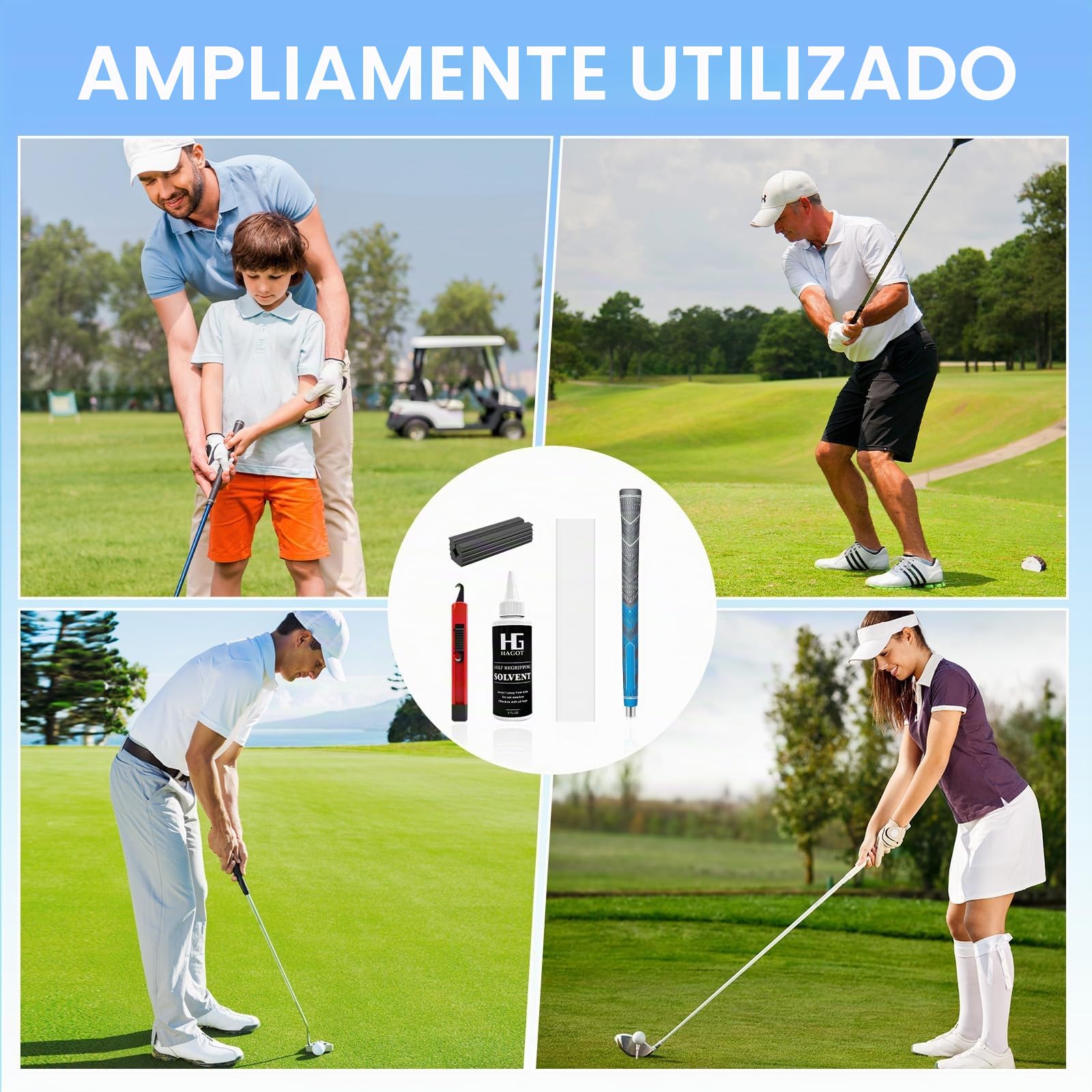 17 Unidades con Kit de Golf, Multicompuesto Antideslizante, para Todo Clima Tipo, Mediano o Estándar