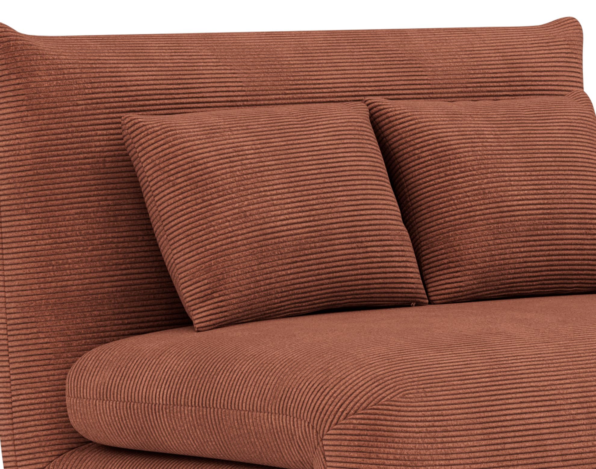 Bestmobilier Lumi Banquette Convertible clic clac 1 Place - Velours côtelé | Terracotta, couchage quotidien, petit canapé convertible design pour salon, chambre ou studio