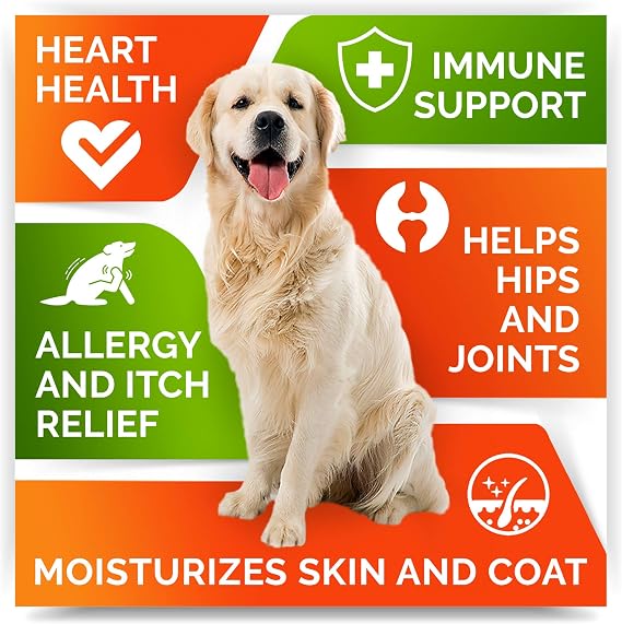 Omega 3 + Glucosamine Dogs Bundle - Allergy & Itch Relief Skin&Coat Supplement - Omega 3 & Pumpkin + Chondroitin, MSM - Dry Itchy Skin, Hot Spots Treatment + Hip & Joint Care - 600 Chews - Made in USA