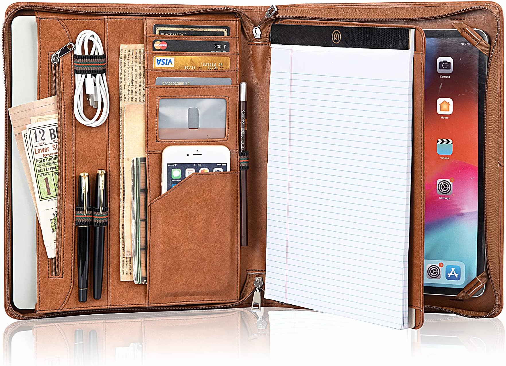 PHARRI Portfolio Organizer, Zippered Portfolio Organizer