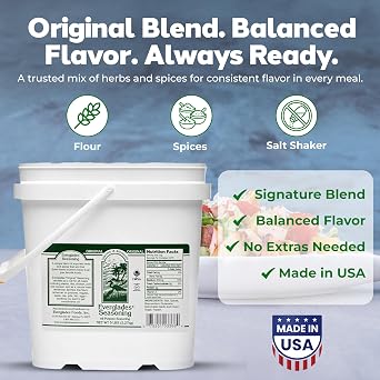 Everglades All Purpose Seasoning - for Meats & Seafood - 5 lb | Garlic & Onion Flavor Boost, Tasty on Veggies & Popcorn, Replaces Multiple Spices, Everyday Kitchen Staple