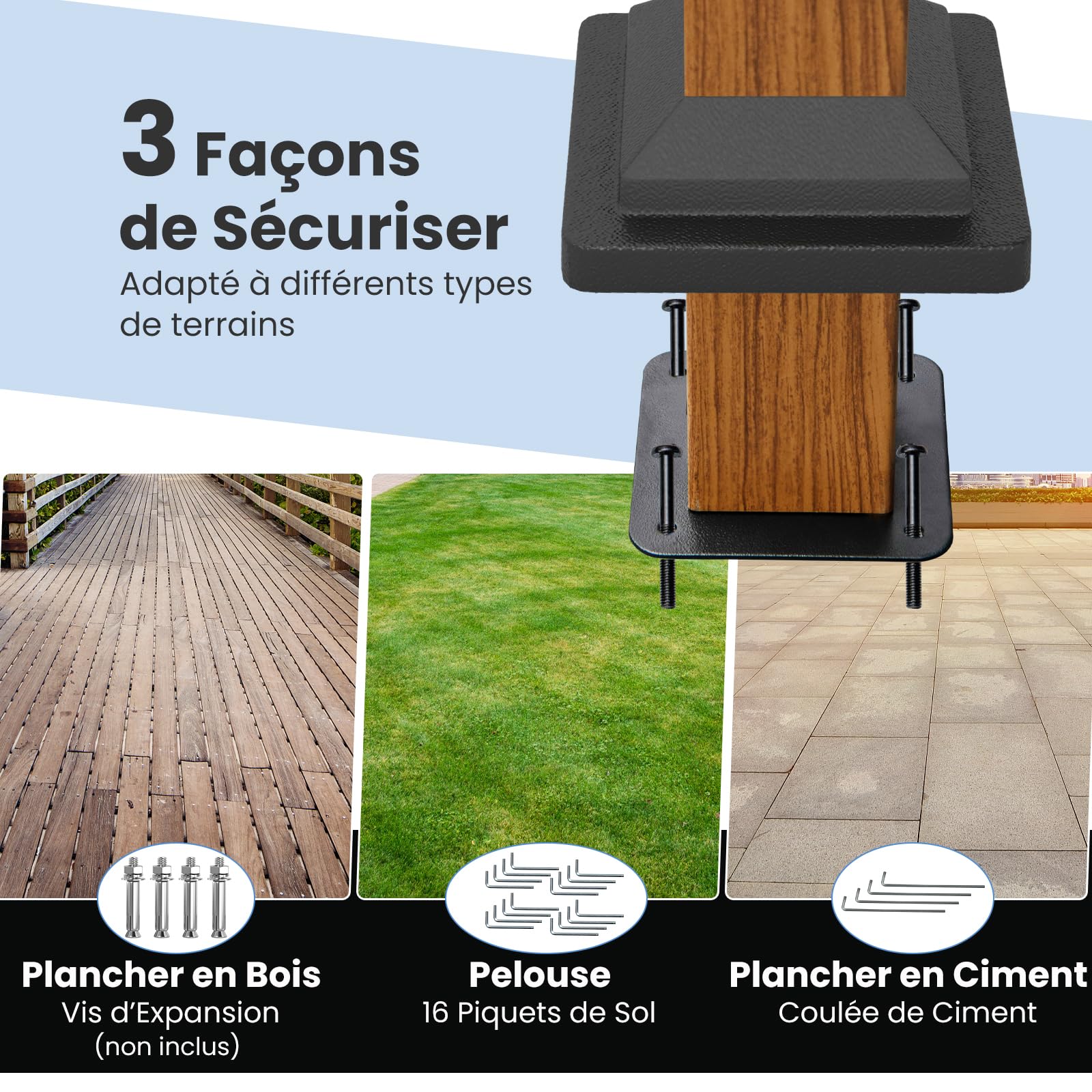 RELAX4LIFE Pergola Jardin Extérieur 3,6x3 M avec Auvent Rétractable, Tonnelle Pergola Métallique avec Toile Réglable Coulissante, Piquets de Sol, Protection UV, Pergola pour Jardin Plage Cour (Gris)