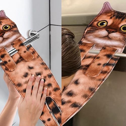 Vista 47 de Divertidas toallas de mano para el baño y la cocina, bonitas toallas decorativas decorativas para colgar en la cara, súper absorbentes, suaves