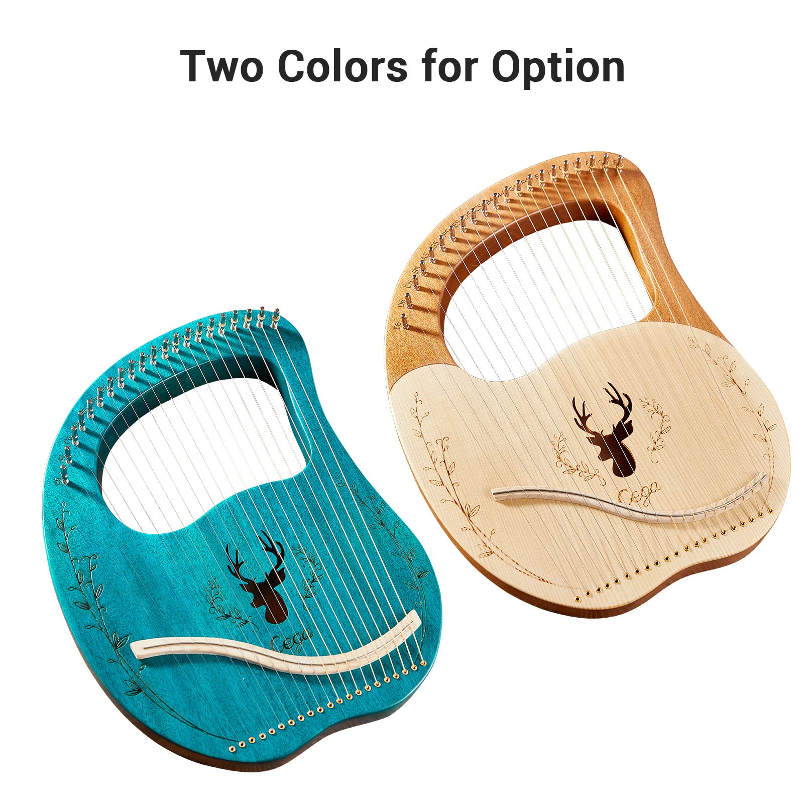 Lyre Harpe Box 21 cordes métalliques épicéa Topboard Acajou Instrument à cordes avec clé d'accordage