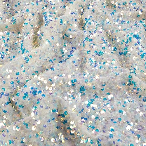 Miniatura 6 de Selectra Plus - Lentejuelas plateadas, blancas, tela de The Yard