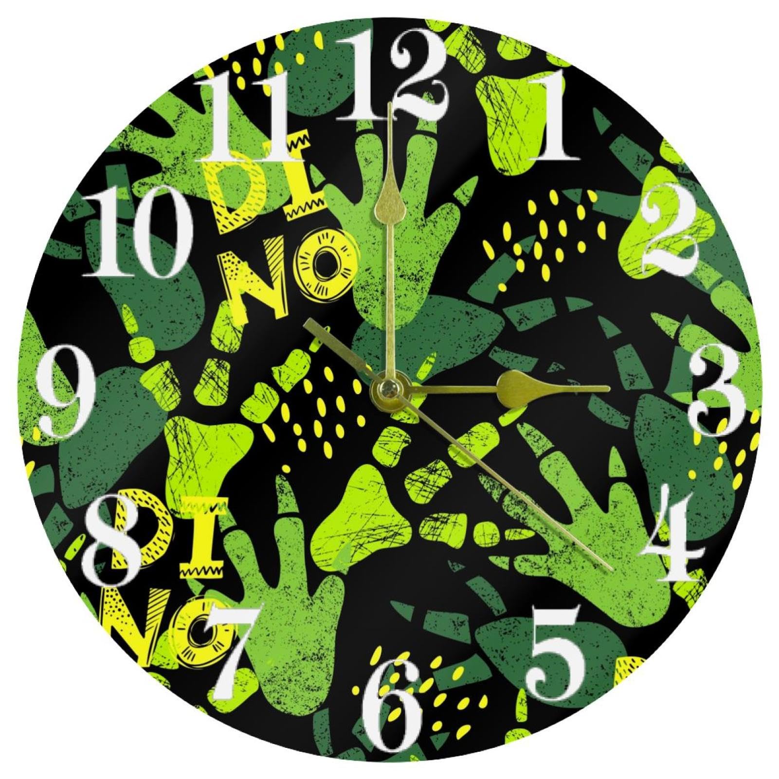 Horloge silencieuse patte de dinosaure quartz sans tic-tac pour un sommeil réparateur