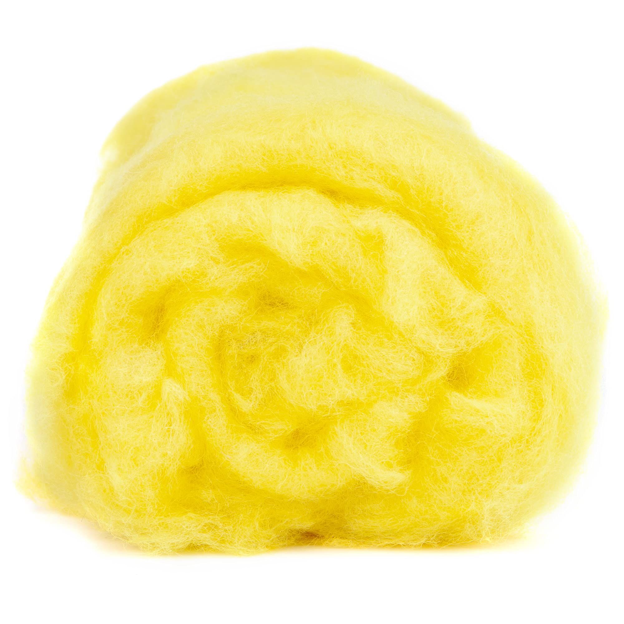 Maori Wool Carded Batting for Needle Felting, 3.5 oz, Canary Yellow