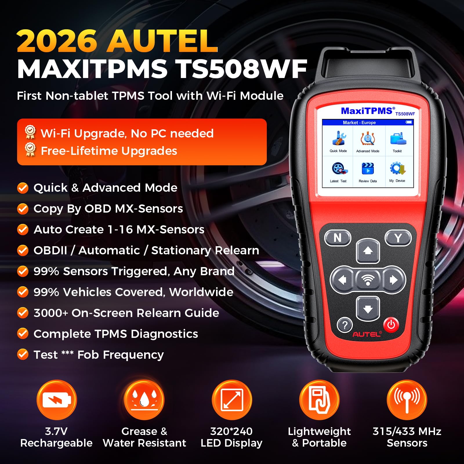 Snapklik.com : MaxiTPMS TS508WF TPMS Tool, 2026 Enhanced Wi-Fi Ver. Of ...