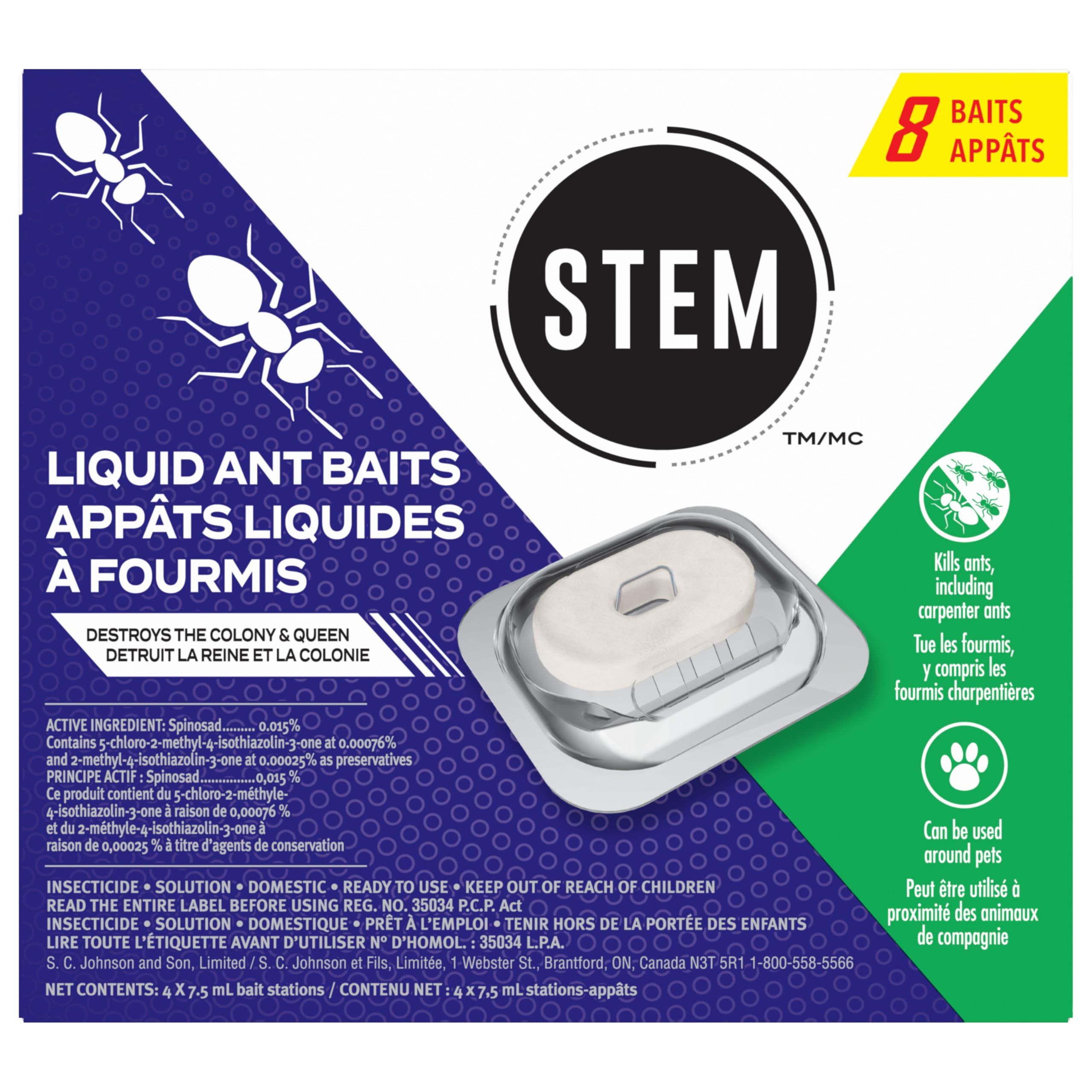 STEM Liquid Ant Baits & Traps, Destroys Colony and Queen, Kills Carpenter Ants, Spill Proof Bait Stations, Fast Acting Ant Killer Indoor, Works Within 24 Hours, 8 Count image 6