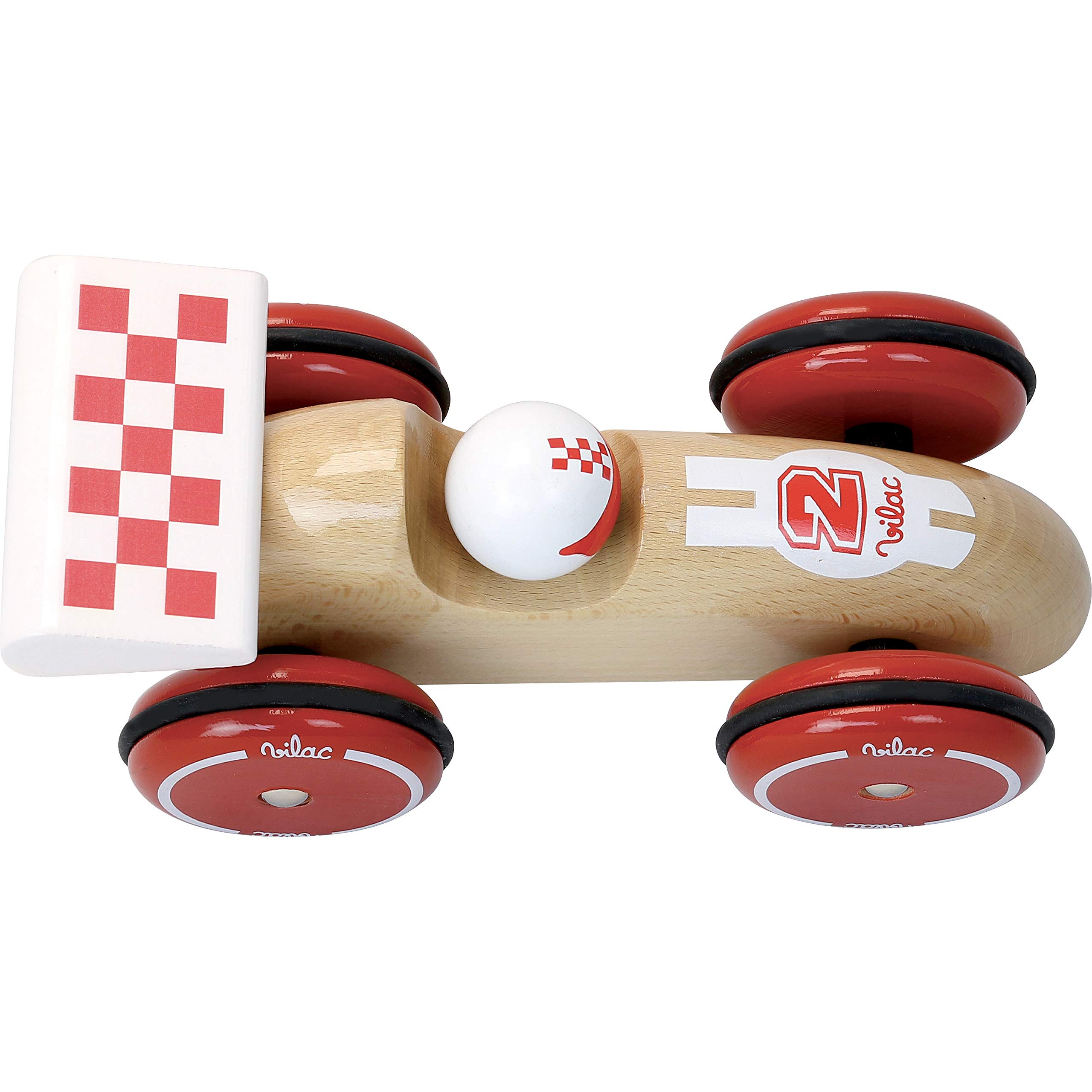 Vilac - Voiture de Course XL Bois Naturel Aerei, Colore Naturale (2300S)