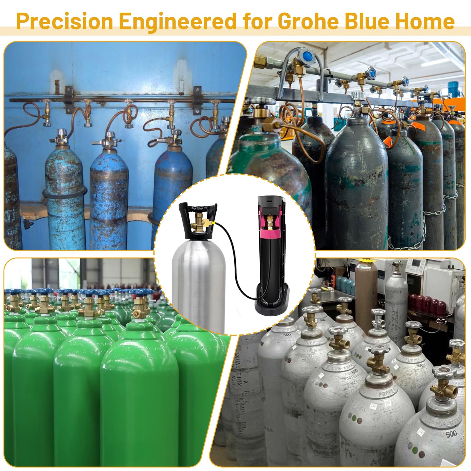 LALAGO Tubo Adattatore ad Alta Pressione per Grohe Blue Home Water Carbonators CO2, Tubo per Gasatore D'acqua Travaso da 60 Pollici Bombole di CO₂ da 1500 psi, Adatto di grandi dimensioni