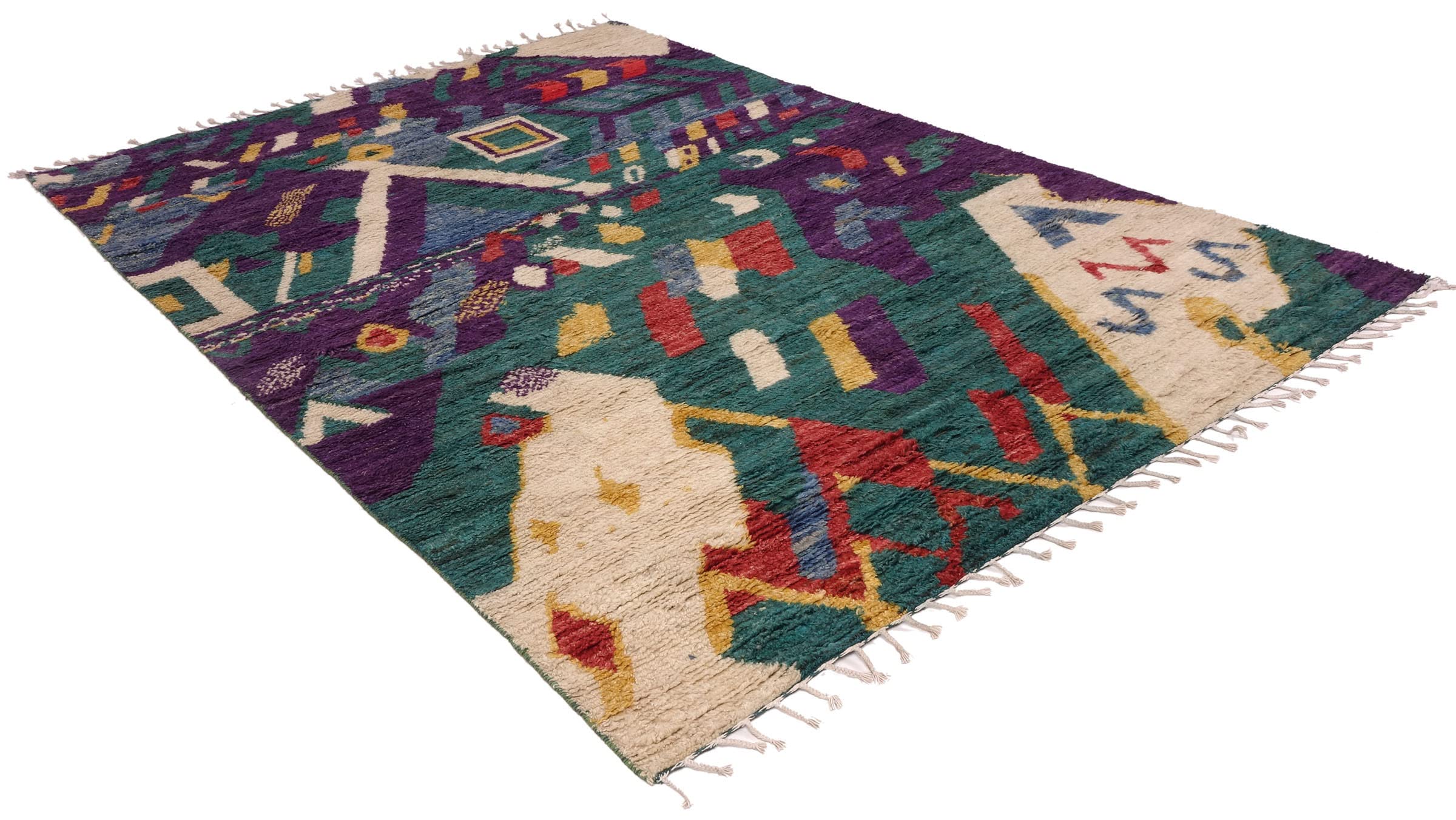 Afghan Berber Maroccan Tapis design tissé à la main Vert moderne Orient B 200 x 300 cm