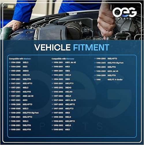 Miniatura 4 de OEG Parts - Nuevo arrancador compatible con motores fueraborda Mercury Mariner 30HP 40HP 50HP 60HP 1994-2009 50822462, 50-822462-1, 50-822462T1,