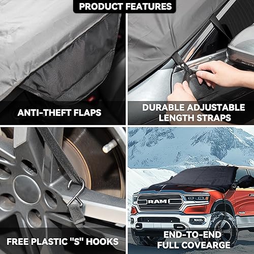 Vista 28 de Cubierta de parabrisas para hielo y nieve para Ford 2015-2024 2025 2026 F150 250/F350 F450 Super Crew Cab, XL XLT Limited Raptor cubierta de Ford