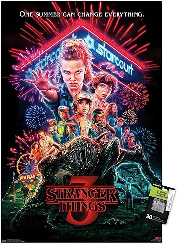 Trends International Netflix Stranger Things: Season 3 - Póster de pared de una hoja, 22.37 x 34.00 pulgadas, paquete de póster y alfiler