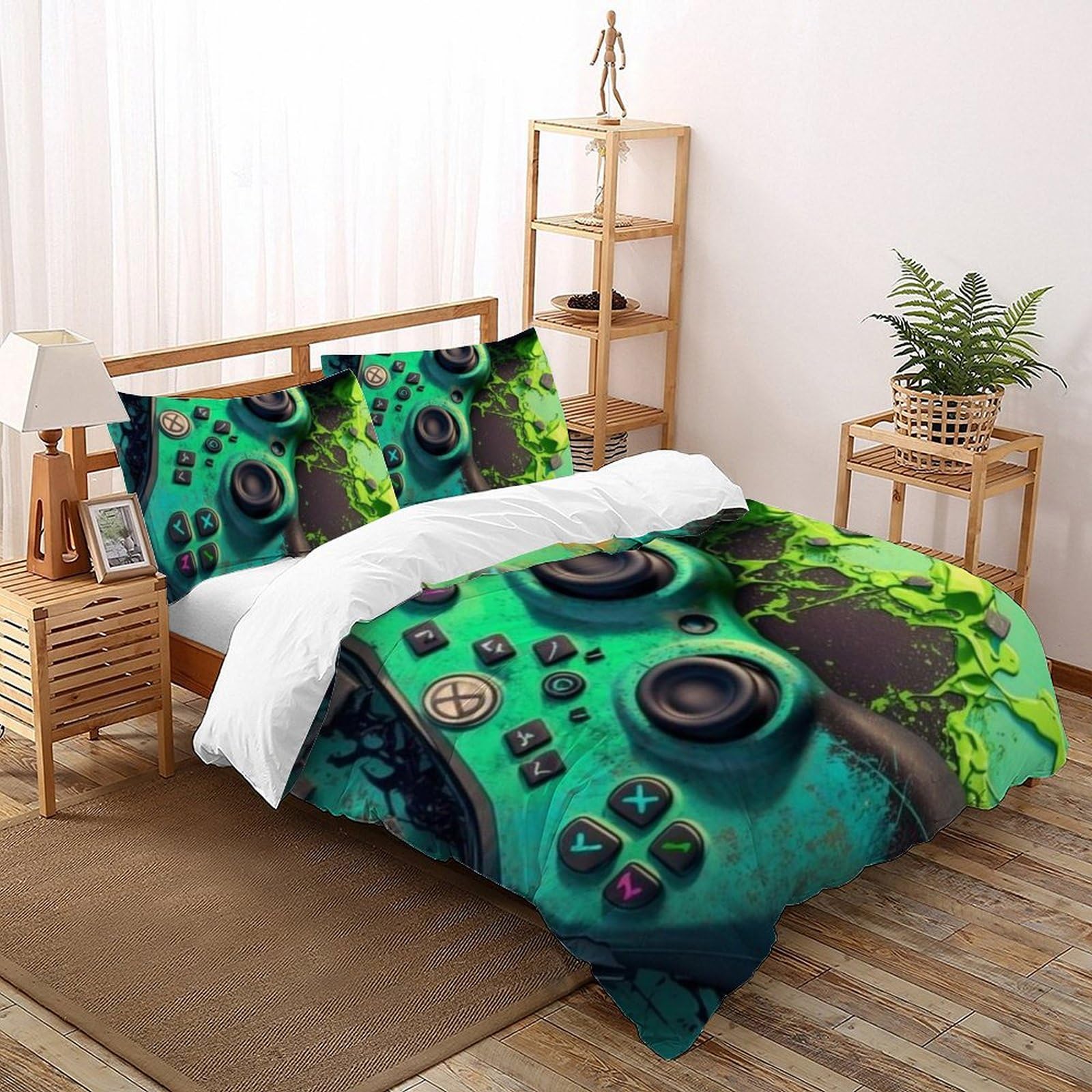Housse de couette 200x200 garçon zippée pour un lit double facile à border