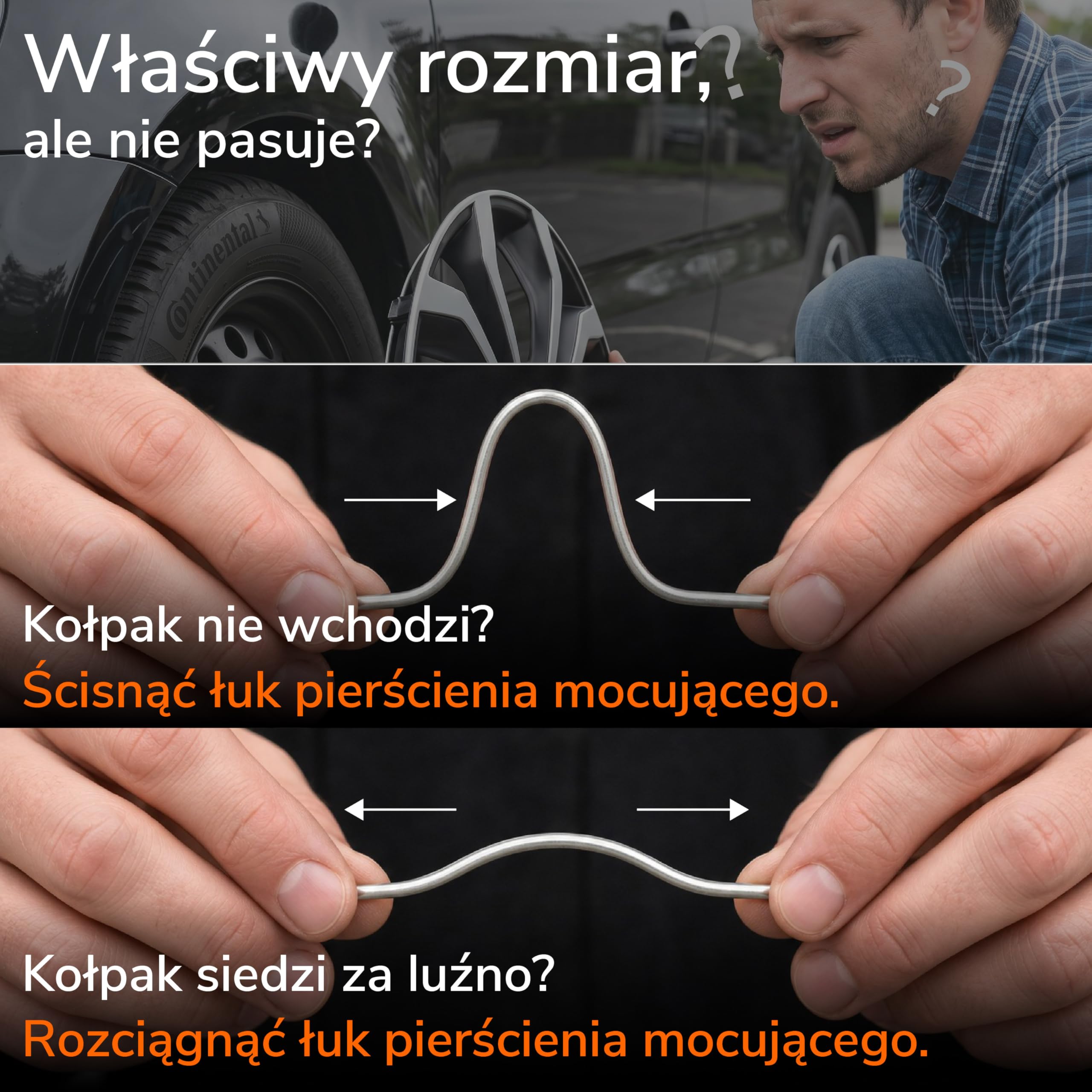 Upgrade4cars Kołpaki na koła 15 cali, czarne, srebrne, zestaw 4 sztuk, uniwersalne kołpaki do felg stalowych, wytrzymałe kołpaki z tworzywa sztucznego ABS, osłona felg samochodowych R15