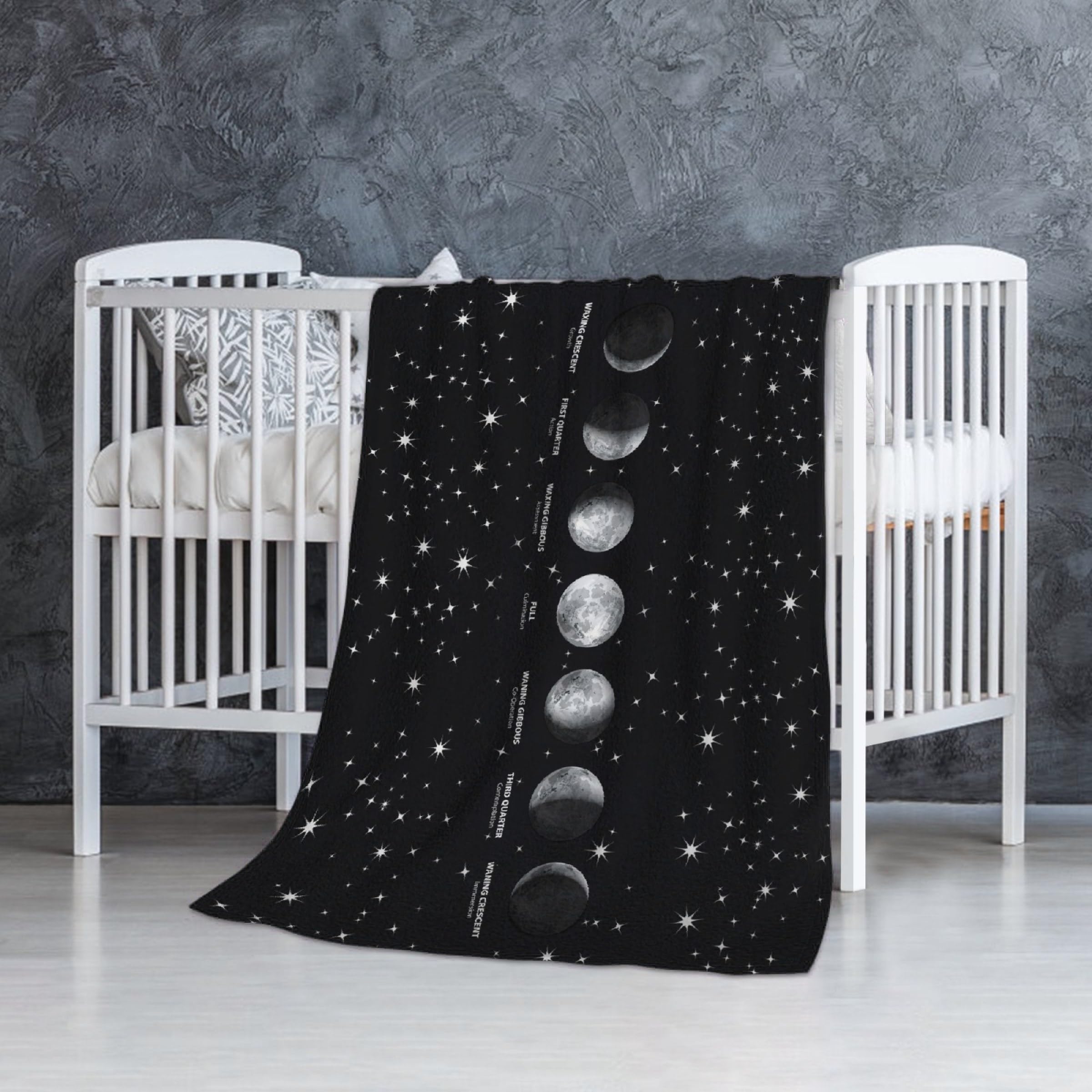 Todeyya Lunar Eclipse Moon Phases Baby Blanket Food Blanket Gifts Super Soft Swaddle Toddler Blanket, Newborn, Infant Nursery Blanket for Stroller, Crib 30