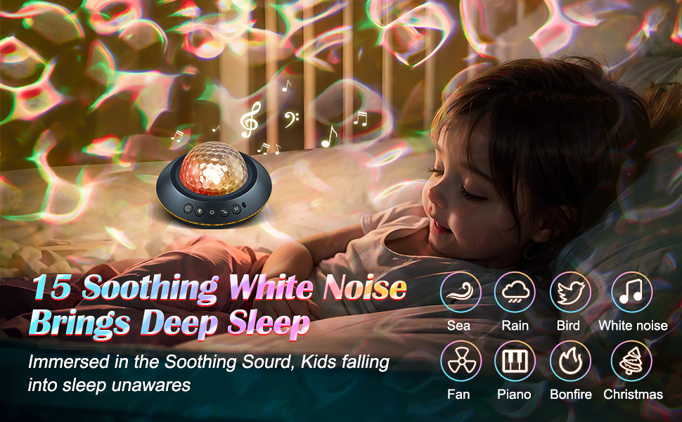 Image of Mubarek Galaxy Projector for Bedroom, White Noises & Bluetooth Night Light Projector,360 Full Coverage Ceiling Projector Galaxy Light Projector,Remote Timer Night Sky Projector Ocean Light Projector