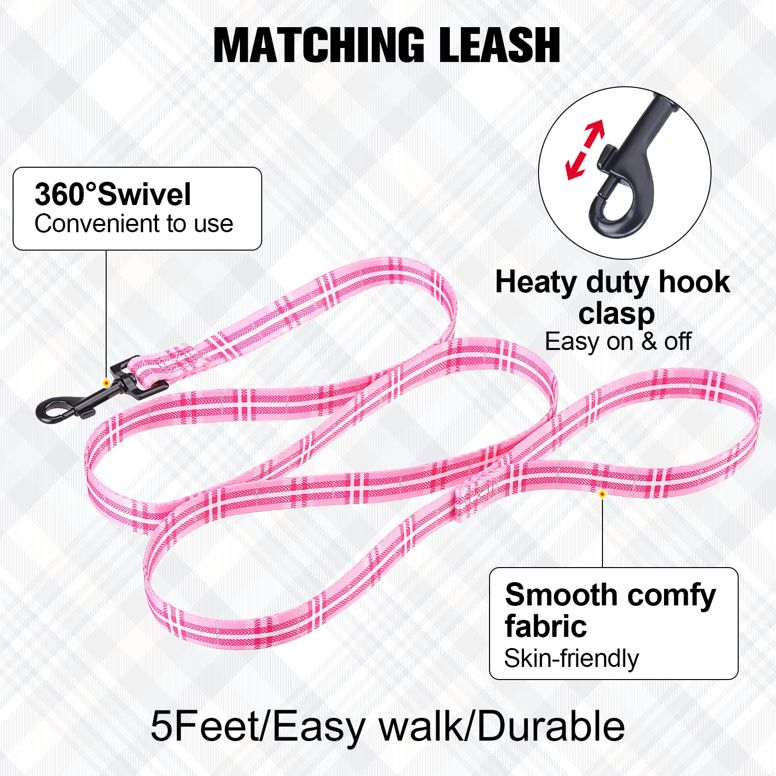 BEAUTYZOO No Pull Dog Harness or Vest Harness Dog Training Walking Puppy Harness for Small Dogs Polyester Dog Harness for Dogs Girls and Boy - Image 4