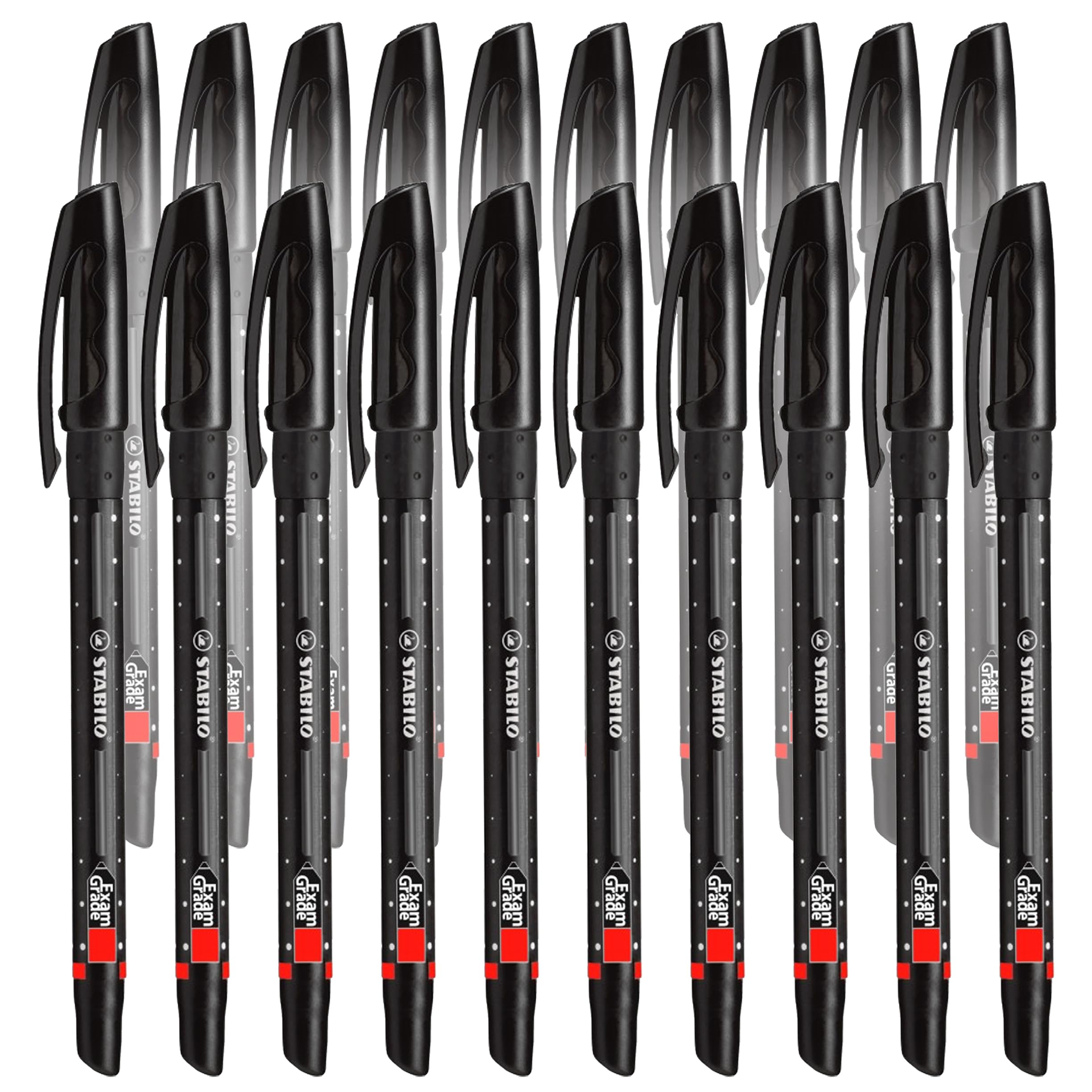 STABILO Ballpoint Pen Exam Grade - Black Ink (20), 20 count (Pack of 1)