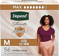 Depend Silhouette Women's Incontinence Underwear Maximum Absorbency Medium Pink 56 Ct - Breathable Skin Protection