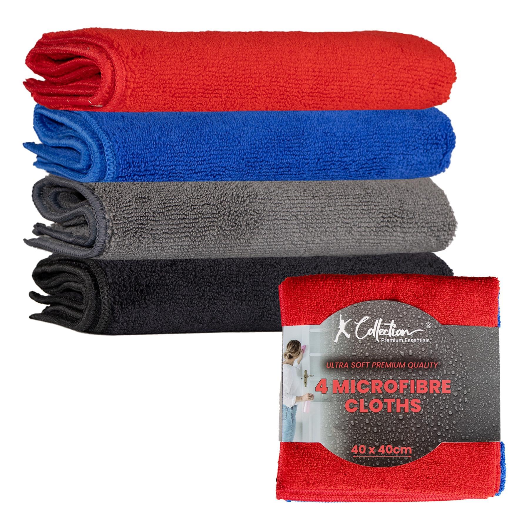 Premium Microfibre Cleaning Cloth –- Multifunctional Heavyweight (400gsm) Reusable – XL (40x40cm) and Jumbo (50x70cm) Size - Lint Streak Free Washable Duster for Professional and Home, Office & Garage