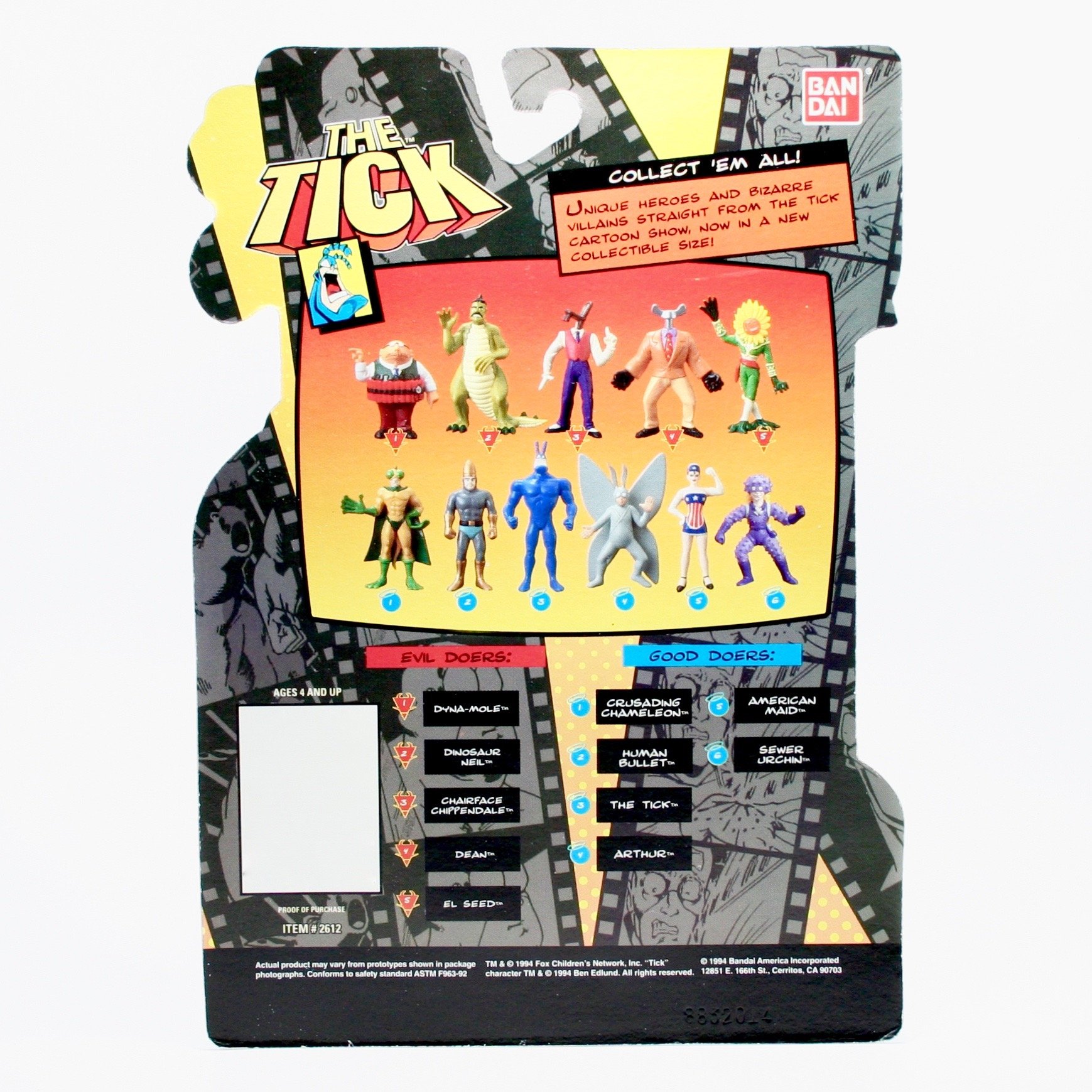The Tick CHAIRFACE CHIPPENDALE Evil Doers from 1994 Bandai 3 Inch