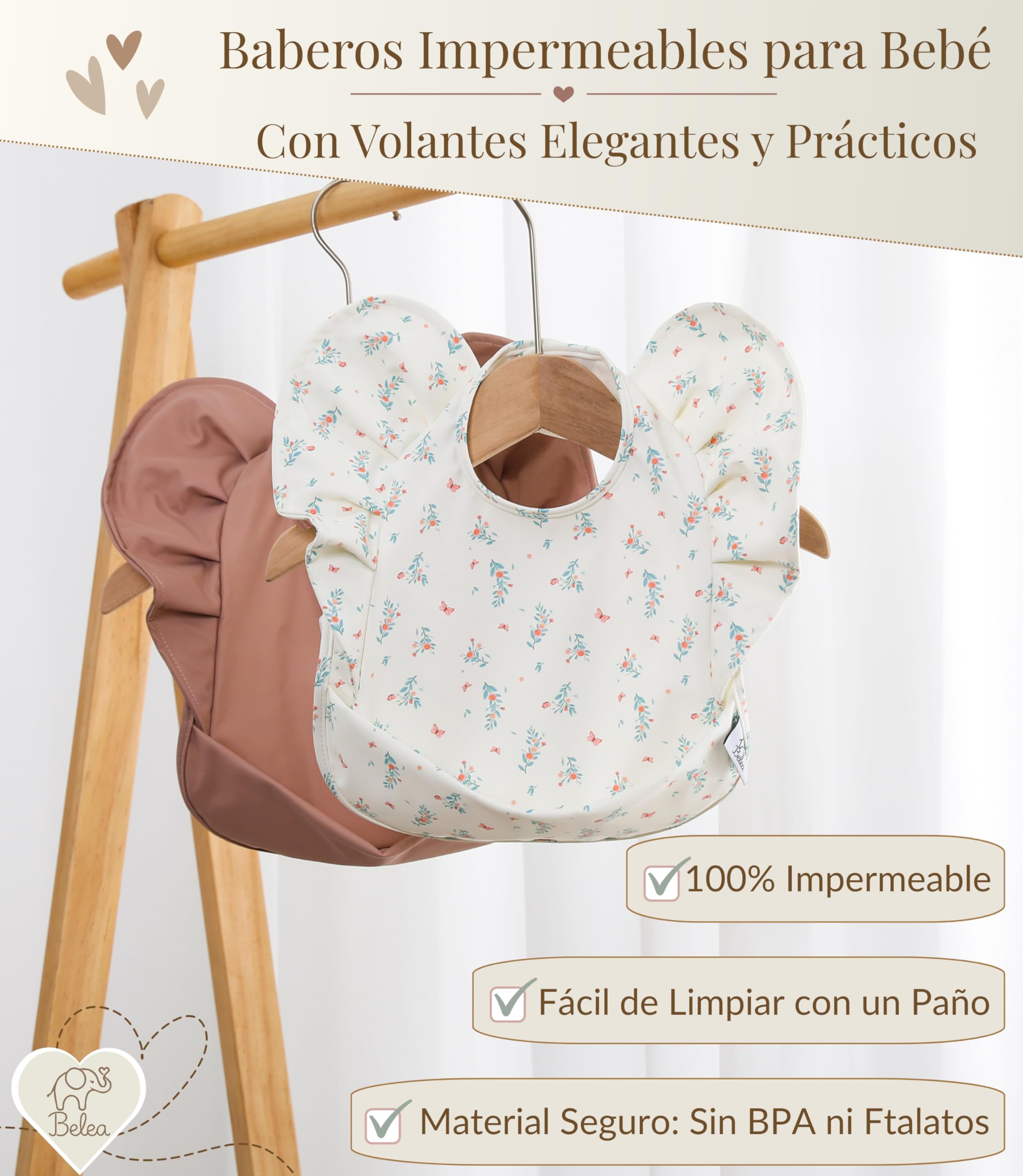 Baberos Bebe Impermeables BLW sin Mangas con Volantes Ajustable de 6 Meses a 5 Años Bolsillo Recogemigas Babete Impermeável Bebe Waterproof Sin BPA Lavable Regalo Babyshower Cumpleaños Bebé Niña