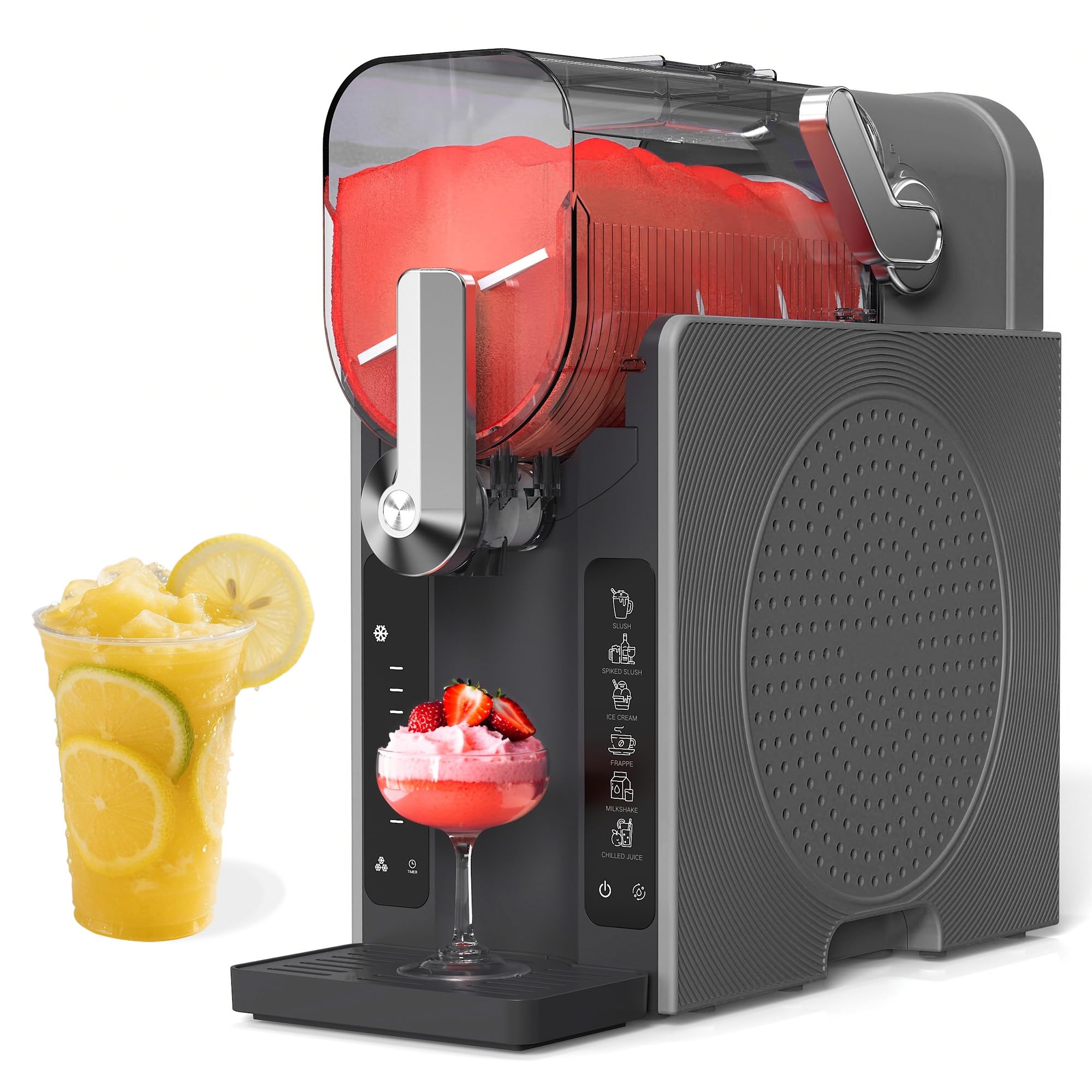 Slushie Machine, Slushy for Home No Ice Need, Soft Serve Ice Cream Maker &amp; Margarita Machine, Auto-Cleaning, 6 Presets for Milkshakes, Frappés, Frozen Drink and More. (black)