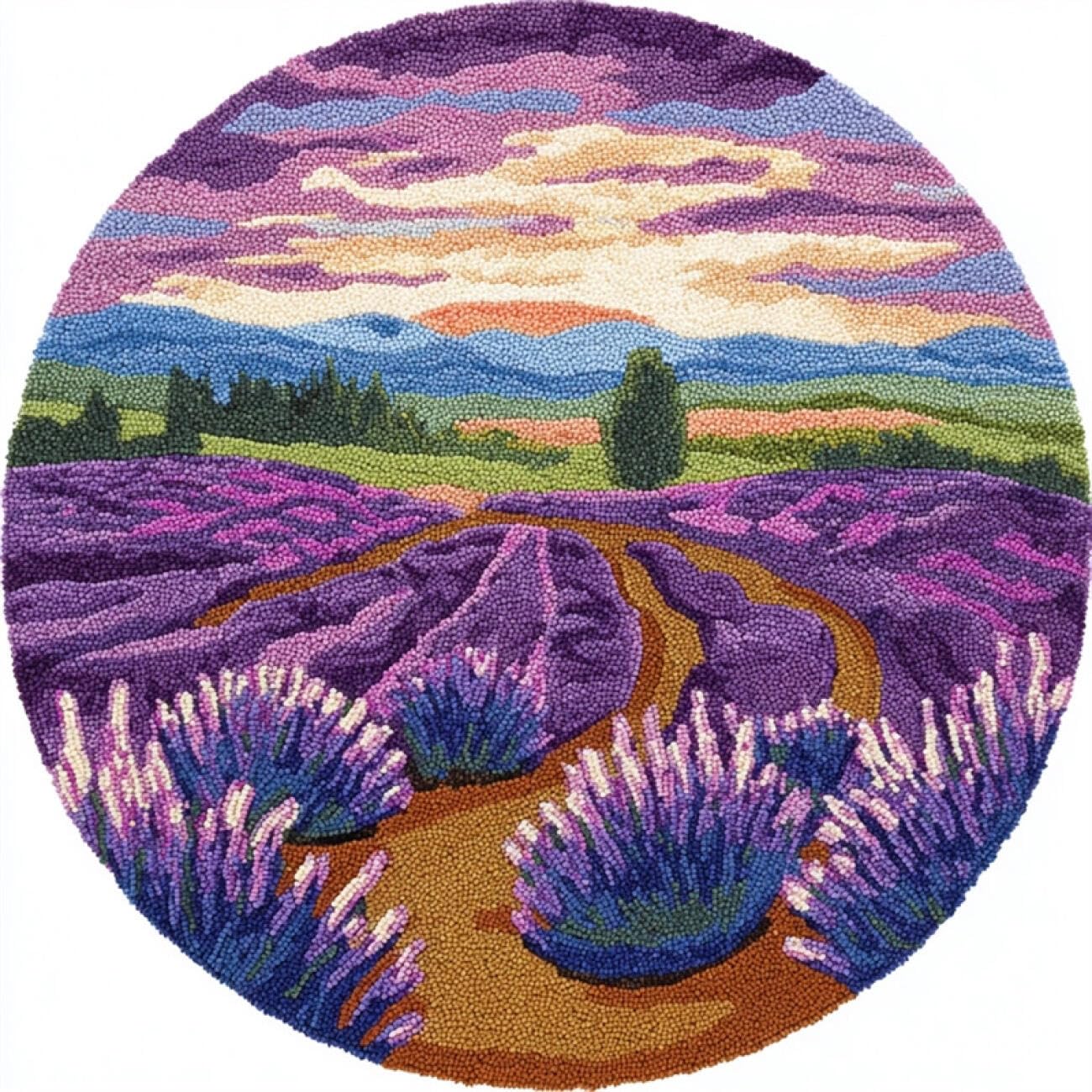 Kitquiver Tapestry Kits for Adults Lavender Fields 60x60cm