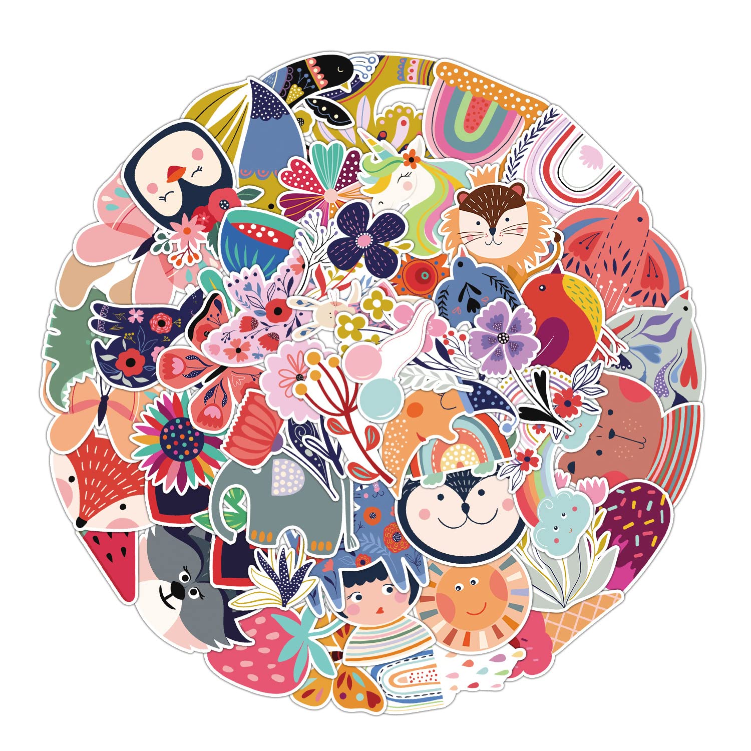 50Pcs Exotic Stickers Laptop Car Scrapbook Phone Skateboard Suitcase Luggage Bike Culture Stickers Vinyl Waterproof Aesthetic Personalised Stickers for Teens Boys Girls Adults Children