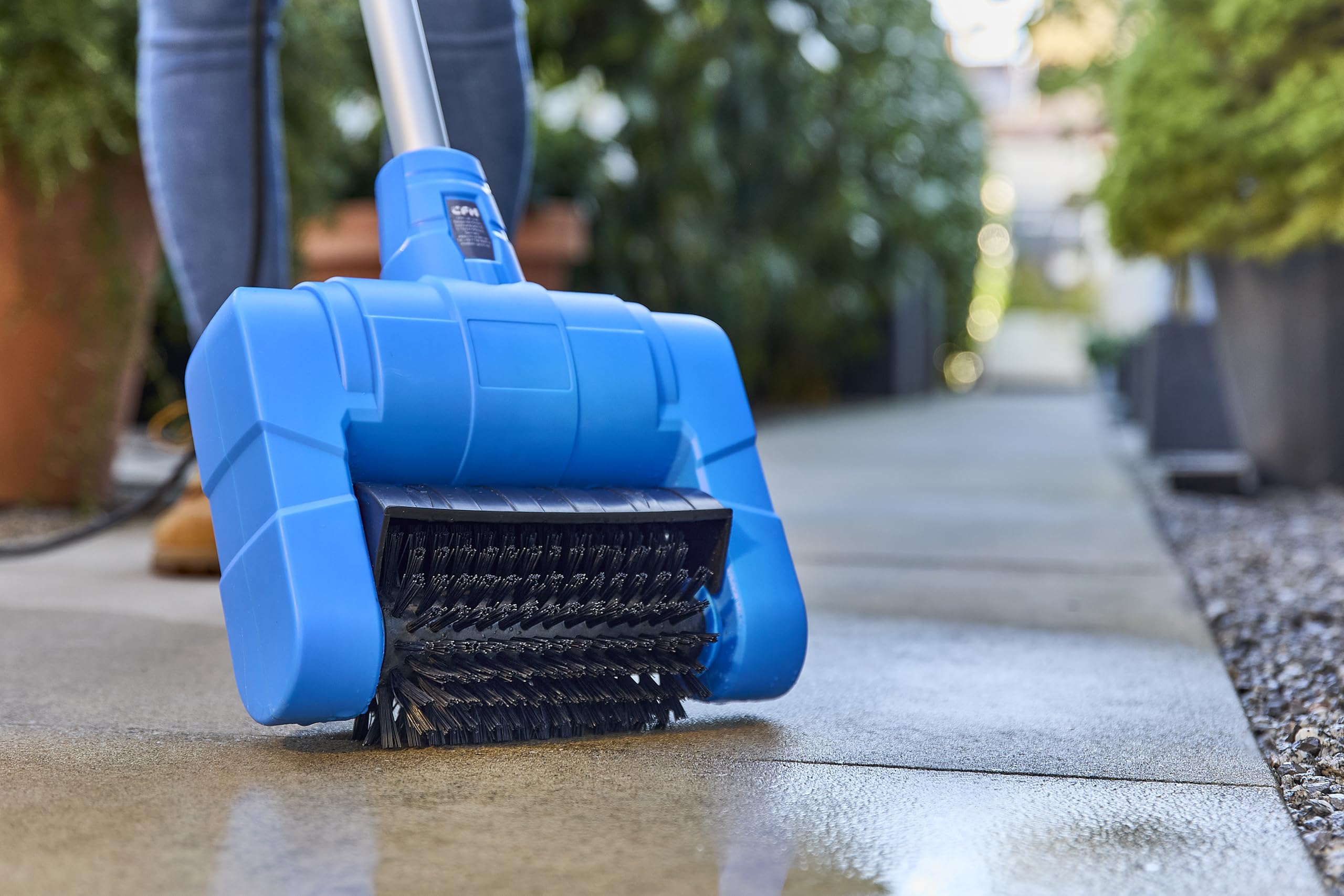 CFH Spazzola multifunzione EMB 684 – Spazzola per fughe elettrica 230 V 500 W 750-1.300 giri/min, rimozione delle erbacce per fughe e superfici, cambio della spazzola senza attrezzi, manico