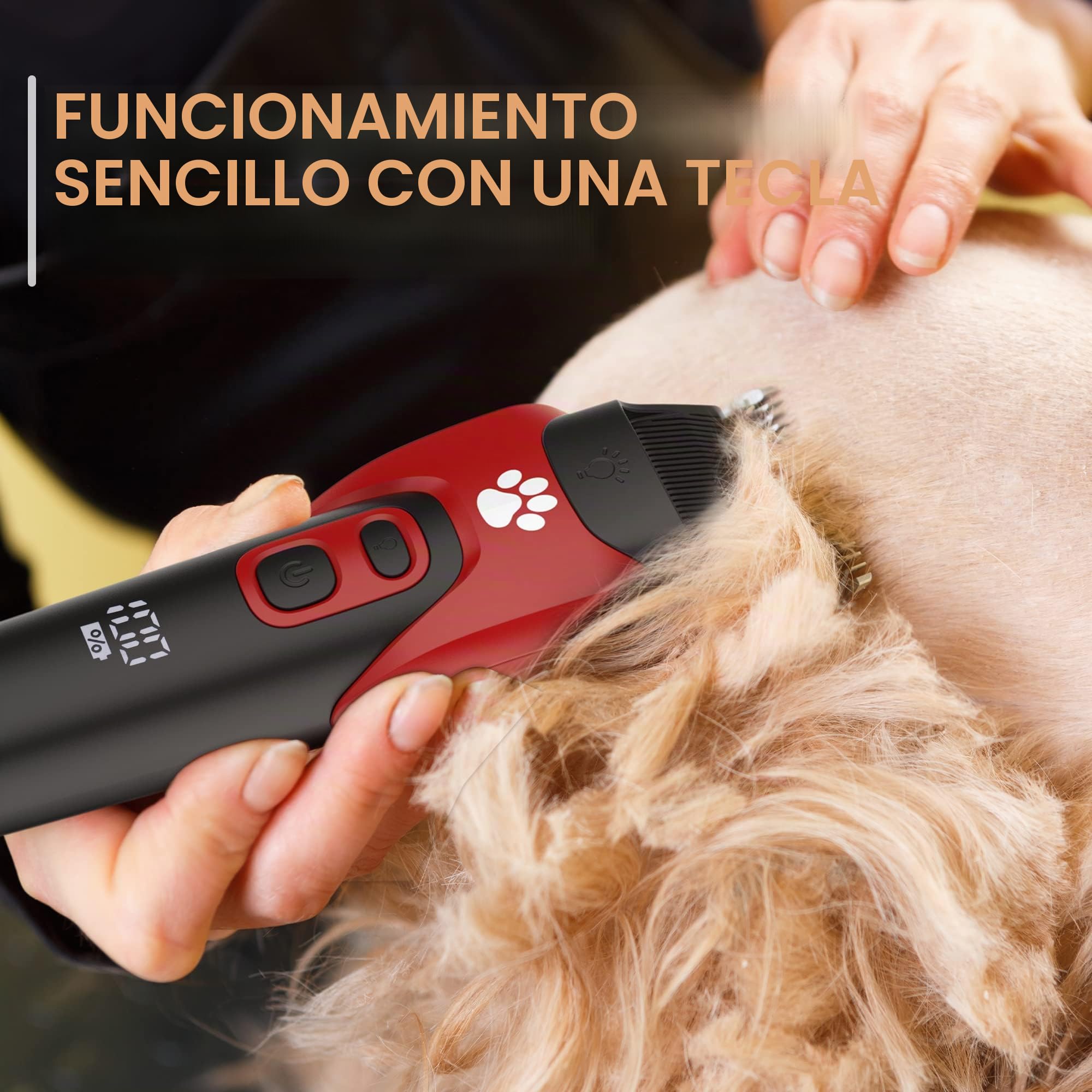 Solimpia Kit de Recortador de Belleza Para Mascotas Eléctricas de Afeitadora Para Para Perros y Gatos se Puede Cargar sin Cuerda y Bajo Ruido Juego Profesional de Recortador Para