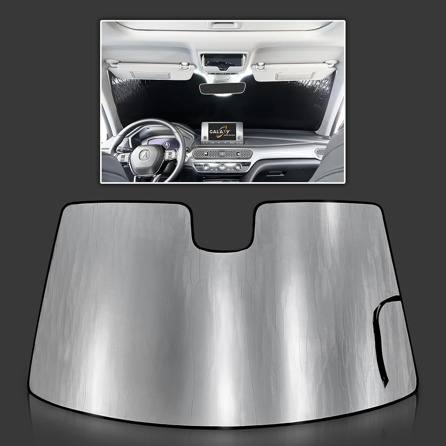 Galaxy Auto Shield Custom Fit Windshield Sun Shade for 2023 2024 2025 2026 Acura Integra Sedan, Insulated Window Sunshade Privacy Accessories Blockout UV Reflector Protection - Made in USA